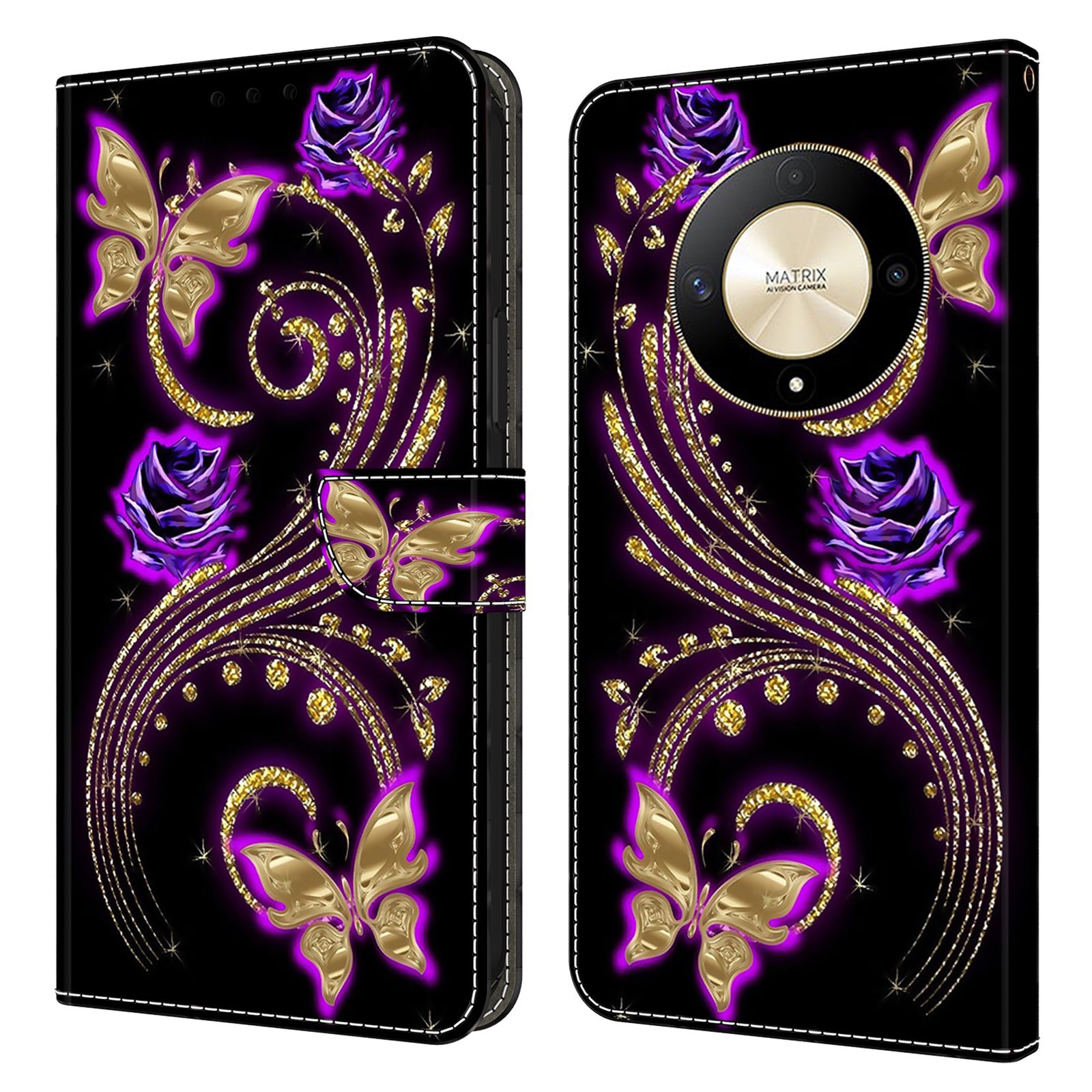 For Honor Magic6 Lite 5G / X9b 5G Wallet Case Anti-Drop 3D Pattern Printing Phone Cover