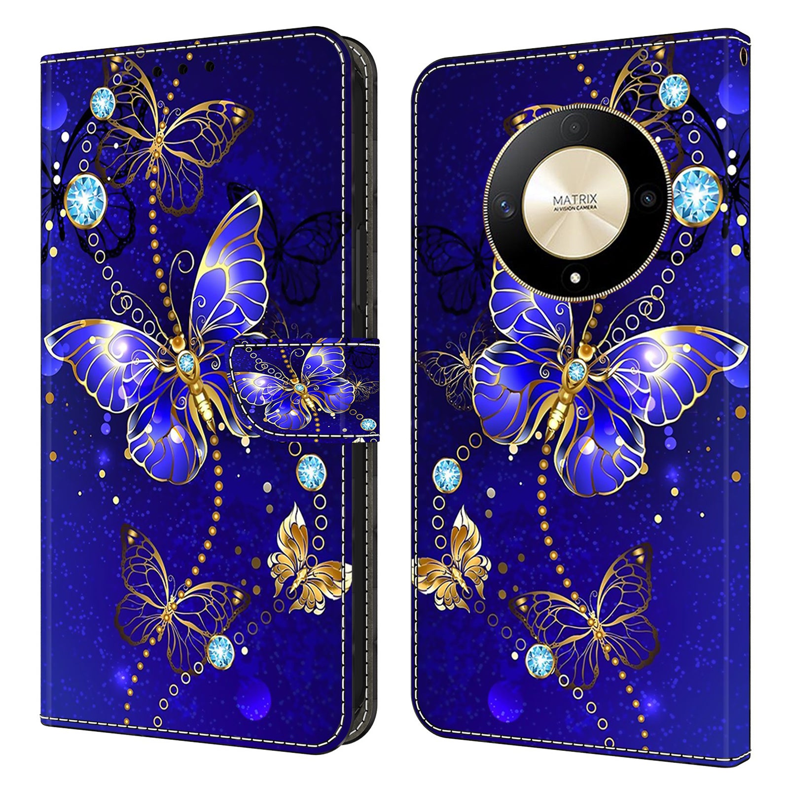 For Honor Magic6 Lite 5G / X9b 5G Wallet Case Anti-Drop 3D Pattern Printing Phone Cover