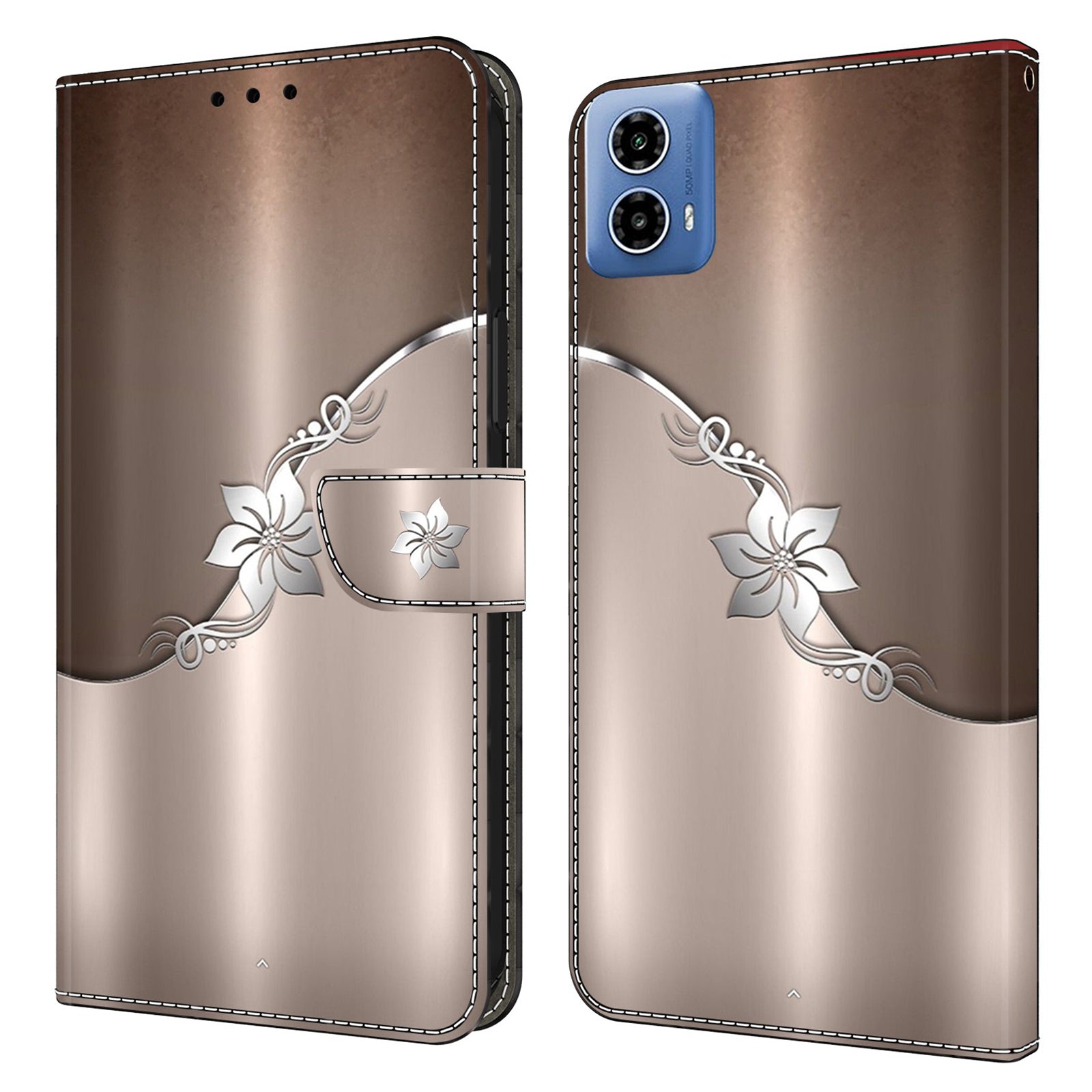 For Motorola Moto G34 5G Case PU Leather 3D Pattern Wallet Phone Cover with Standing Function