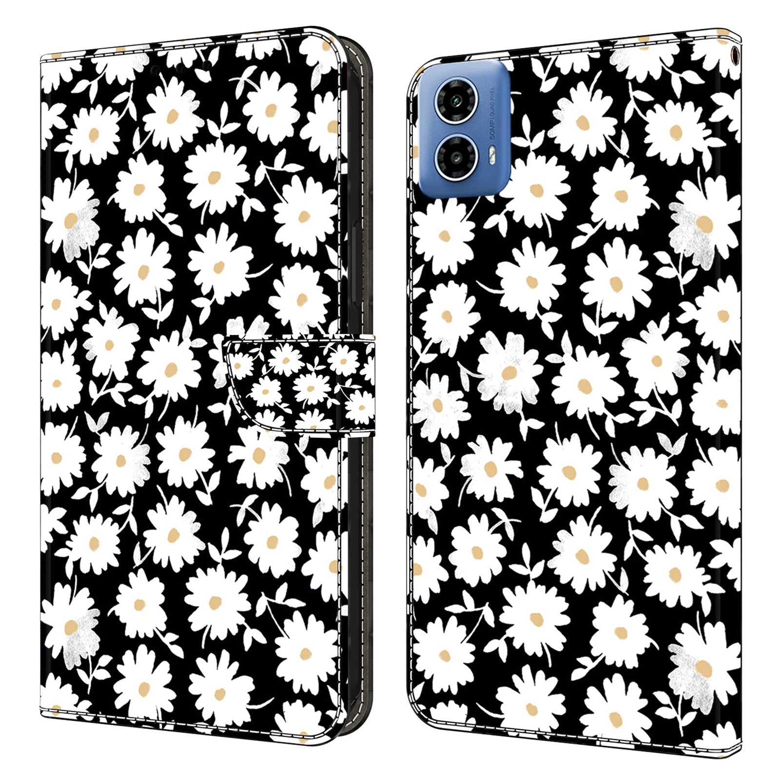 For Motorola Moto G34 5G Case PU Leather 3D Pattern Wallet Phone Cover with Standing Function