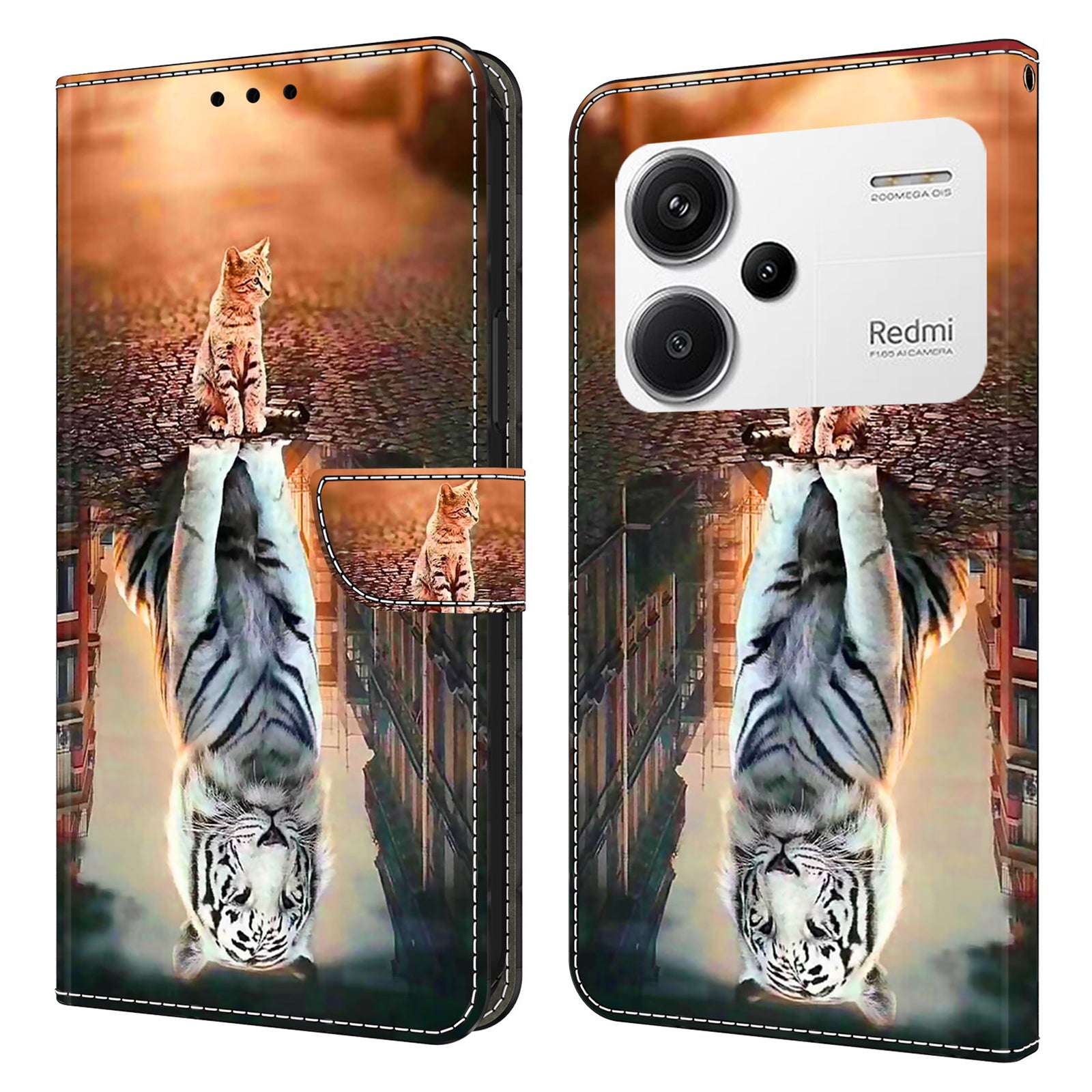 For Xiaomi Redmi Note 13 Pro+ 5G Leather Case 3D Creative Pattern Design Flip Stand Phone Cover