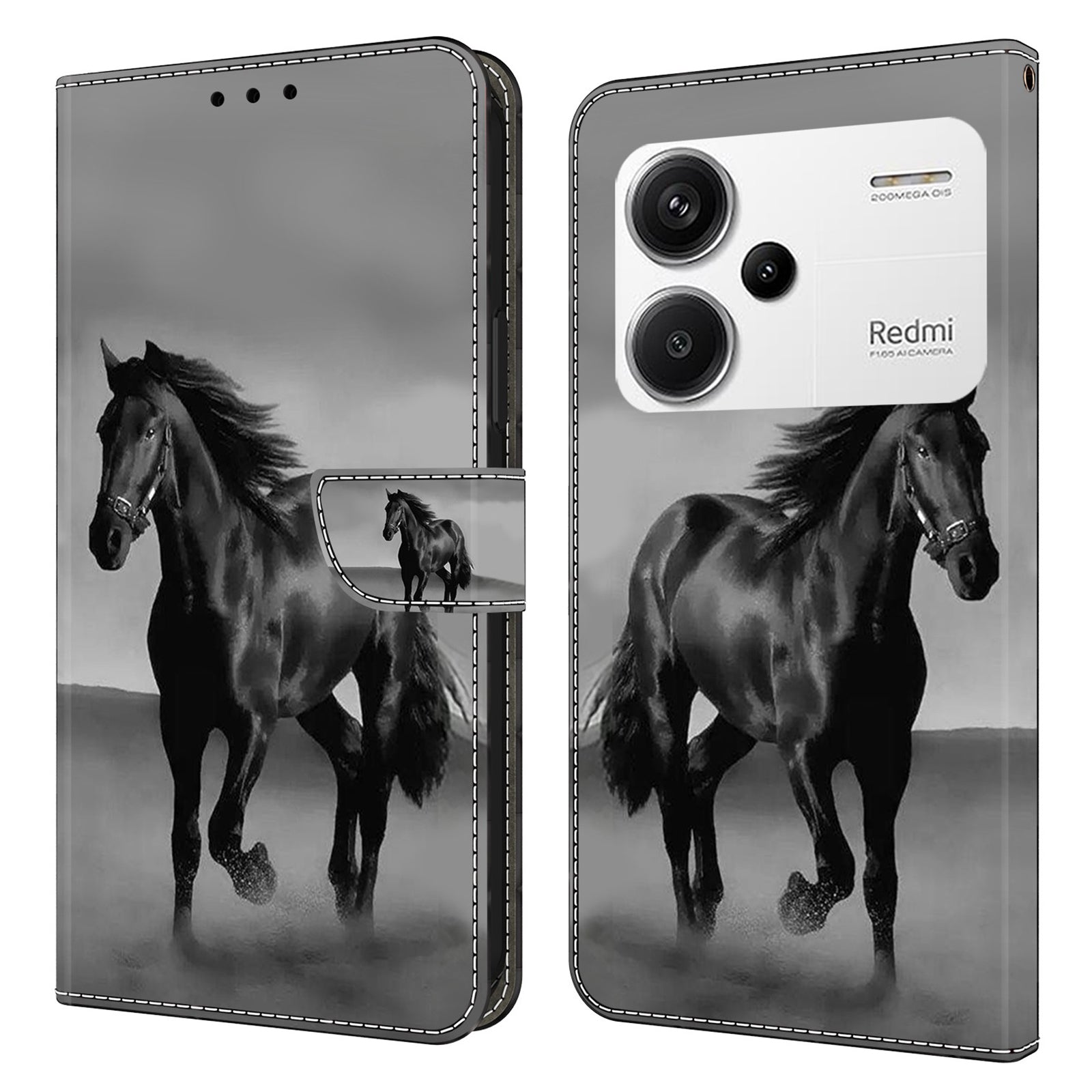 For Xiaomi Redmi Note 13 Pro+ 5G Leather Case 3D Creative Pattern Design Flip Stand Phone Cover