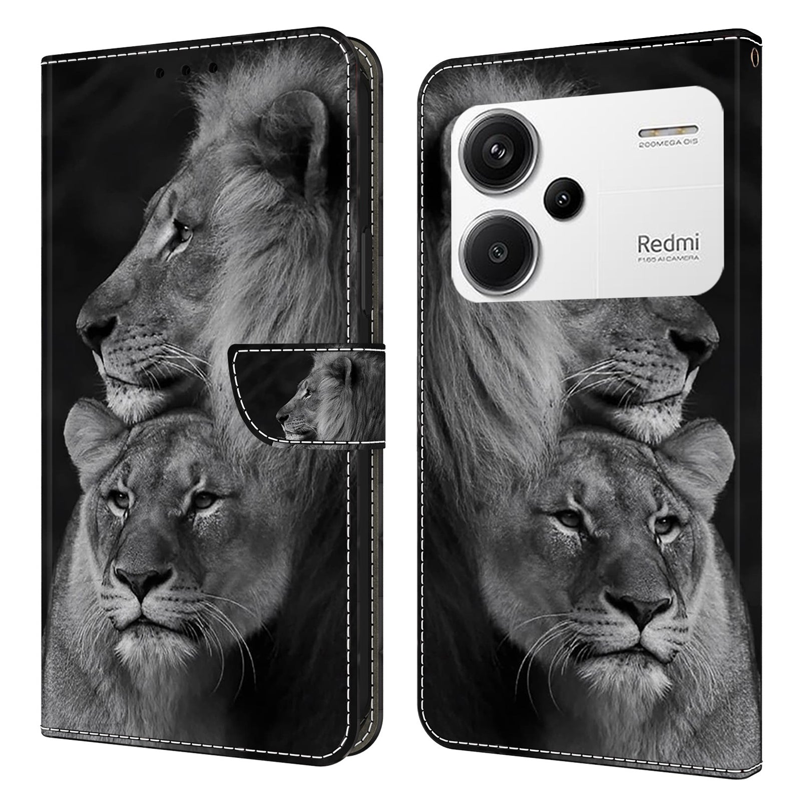 For Xiaomi Redmi Note 13 Pro+ 5G Leather Case 3D Creative Pattern Design Flip Stand Phone Cover