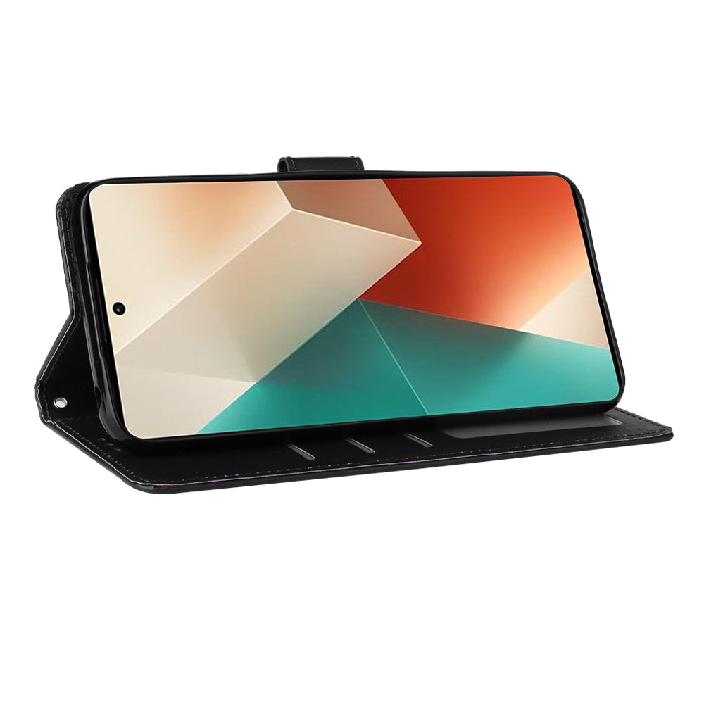 For Xiaomi Redmi Note 13 5G PU Leather Phone Case Card Slots Magnetic Closure Flip Cover