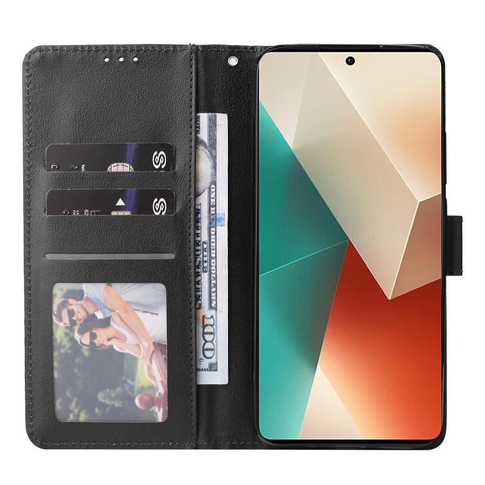 For Xiaomi Redmi Note 13 5G PU Leather Phone Case Card Slots Magnetic Closure Flip Cover