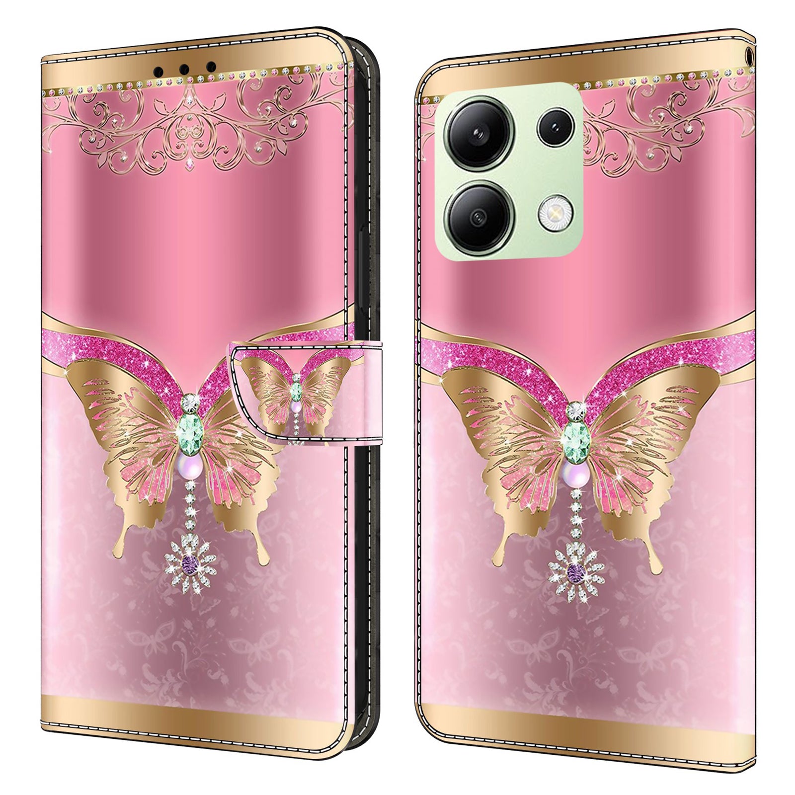 For Xiaomi Redmi Note 13 4G Wallet Phone Case Anti-Fall 3D Pattern Printing Leather Flip Cover