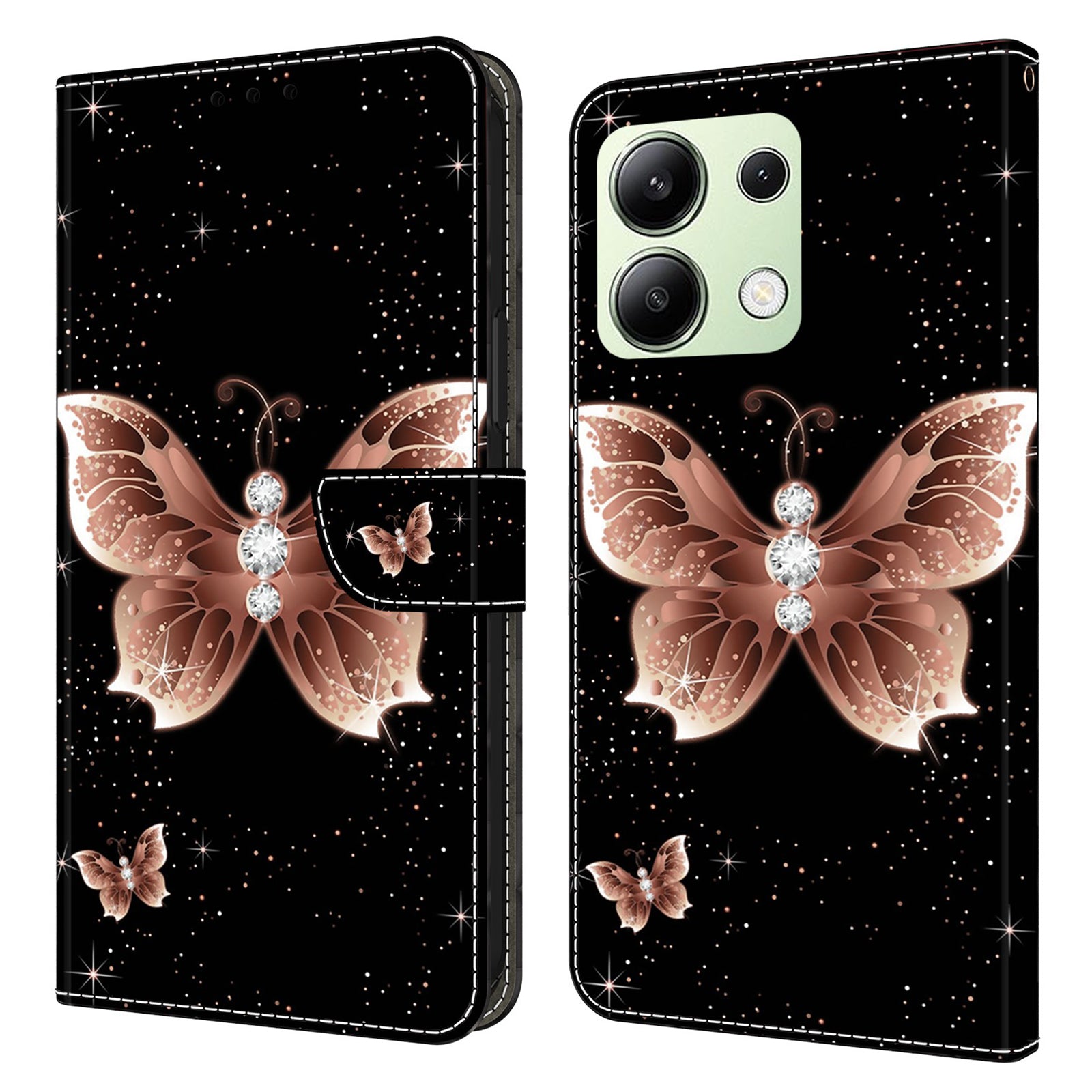 For Xiaomi Redmi Note 13 4G Wallet Phone Case Anti-Fall 3D Pattern Printing Leather Flip Cover