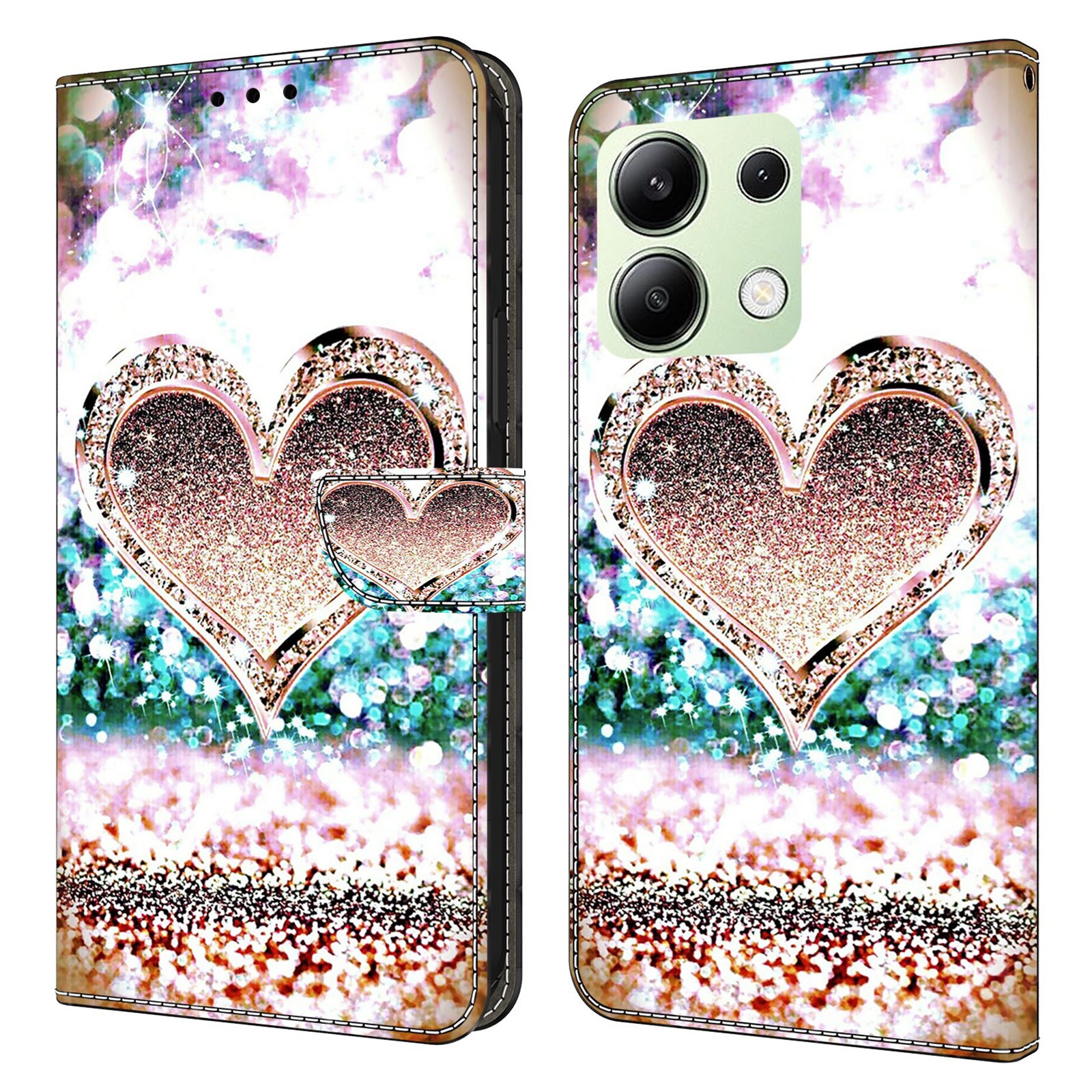 For Xiaomi Redmi Note 13 4G Wallet Phone Case Anti-Fall 3D Pattern Printing Leather Flip Cover