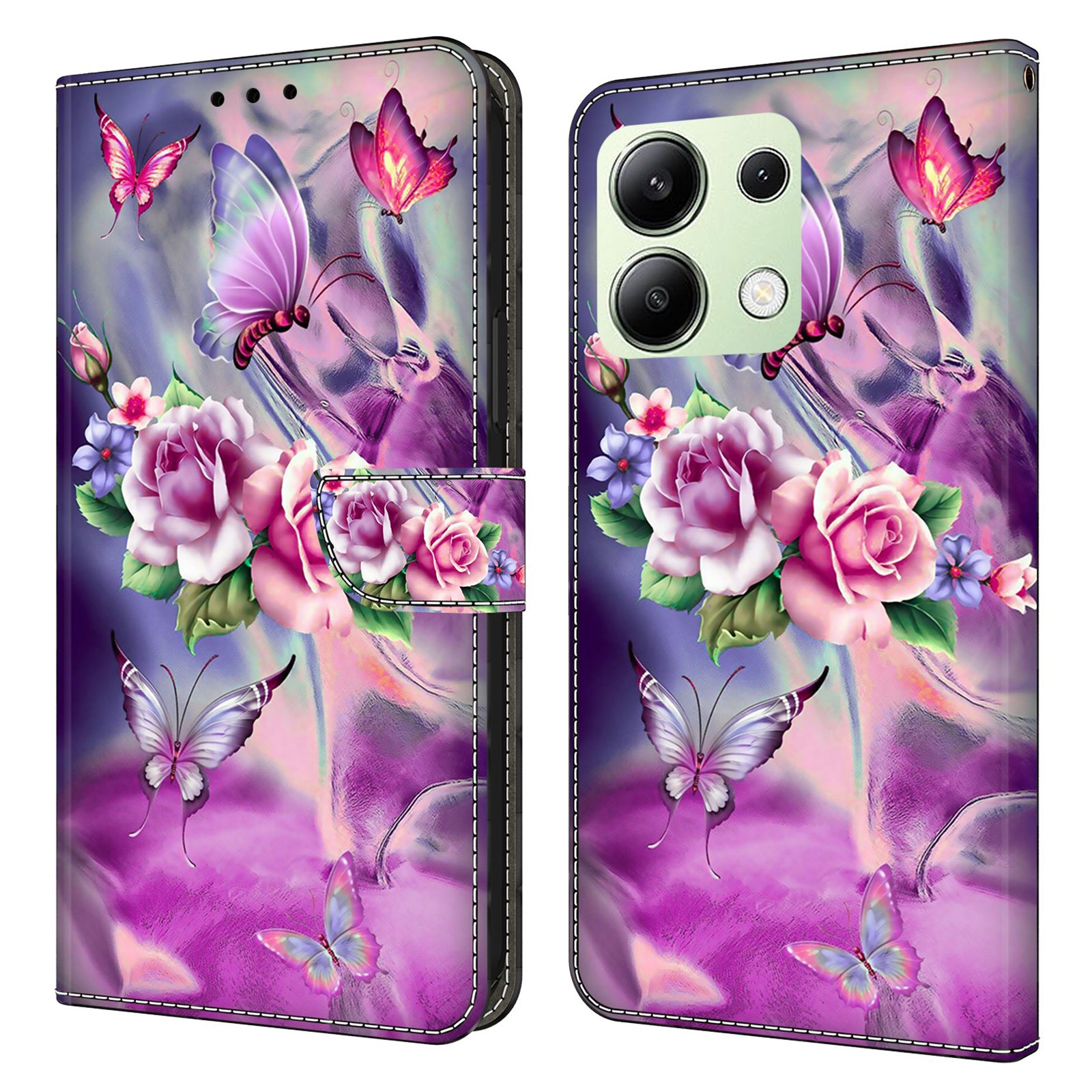 For Xiaomi Redmi Note 13 4G Wallet Phone Case Anti-Fall 3D Pattern Printing Leather Flip Cover