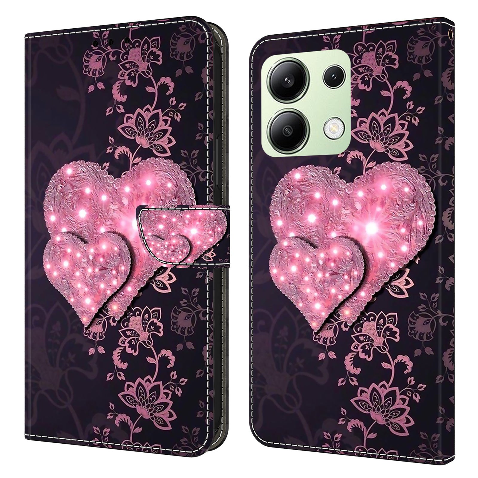 For Xiaomi Redmi Note 13 4G Wallet Phone Case Anti-Fall 3D Pattern Printing Leather Flip Cover