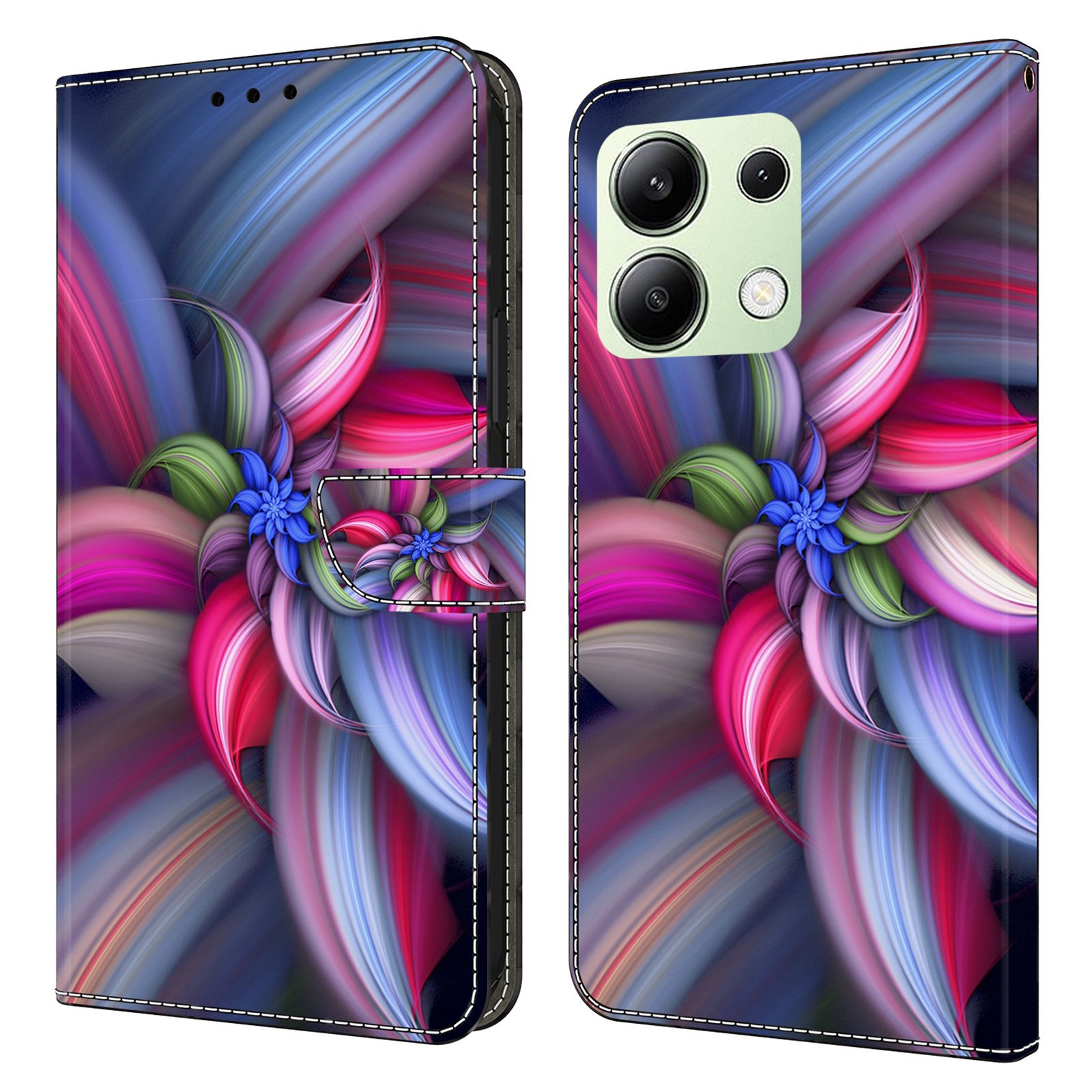 For Xiaomi Redmi Note 13 4G Wallet Phone Case Anti-Fall 3D Pattern Printing Leather Flip Cover