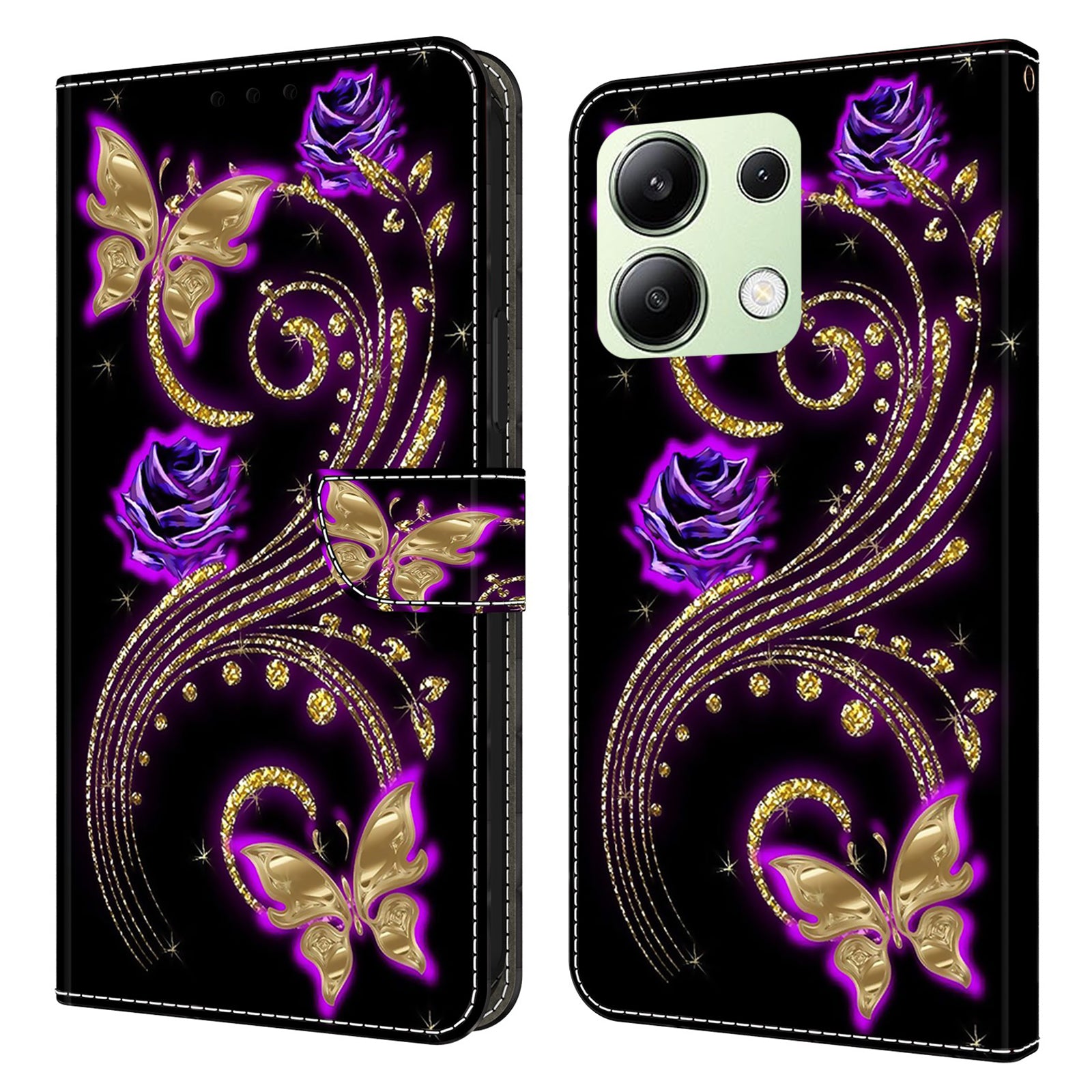 For Xiaomi Redmi Note 13 4G Wallet Phone Case Anti-Fall 3D Pattern Printing Leather Flip Cover