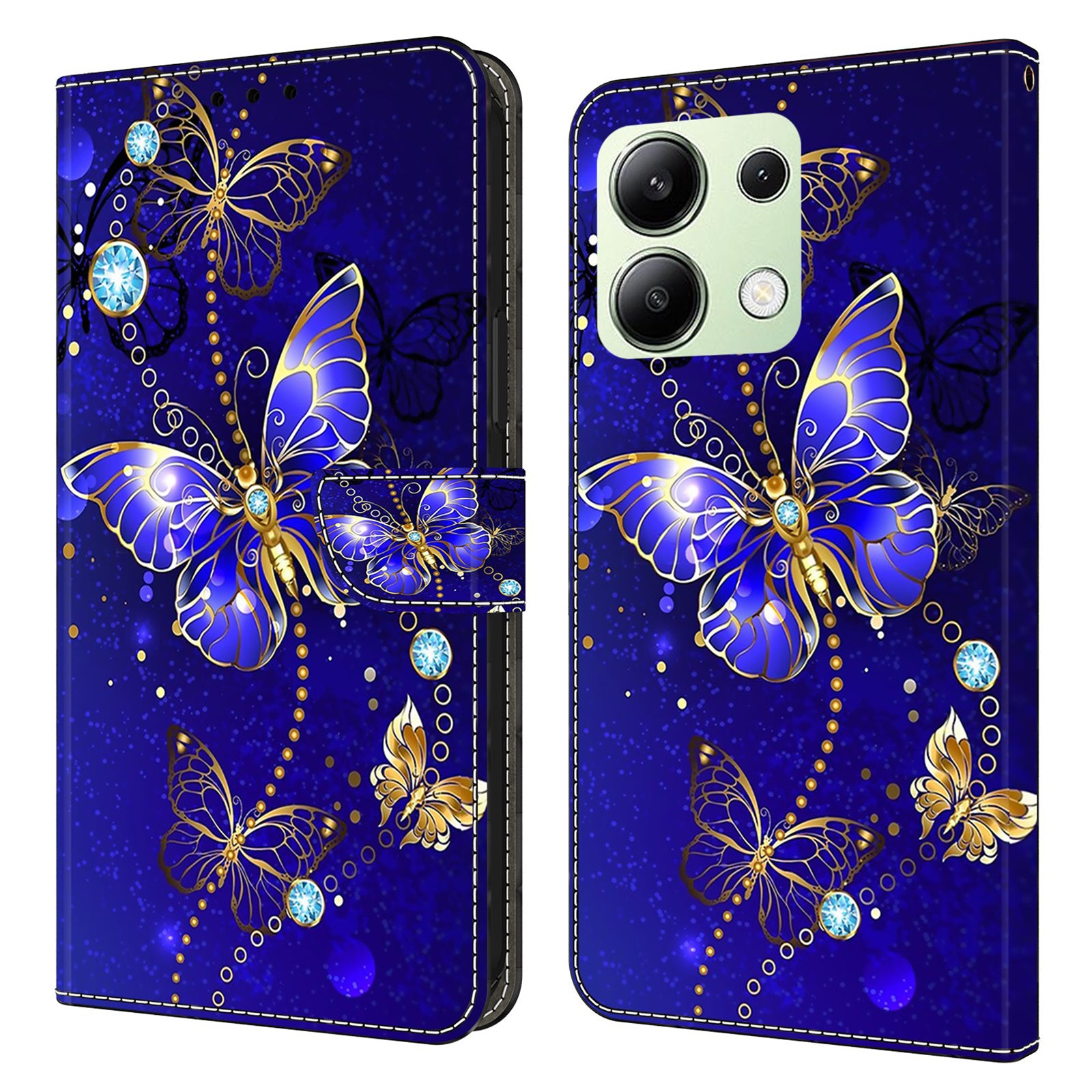 For Xiaomi Redmi Note 13 4G Wallet Phone Case Anti-Fall 3D Pattern Printing Leather Flip Cover