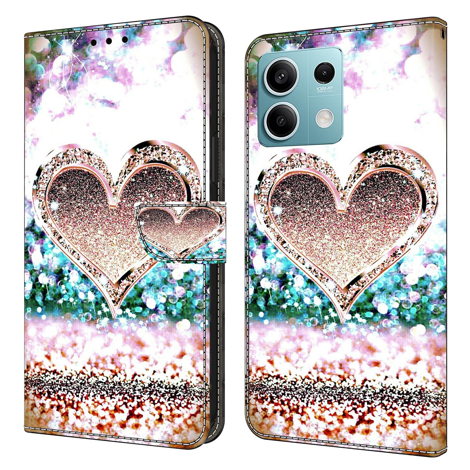 For Xiaomi Redmi Note 13 5G Anti-Drop Case 3D Pattern Printing Wallet Phone Cover