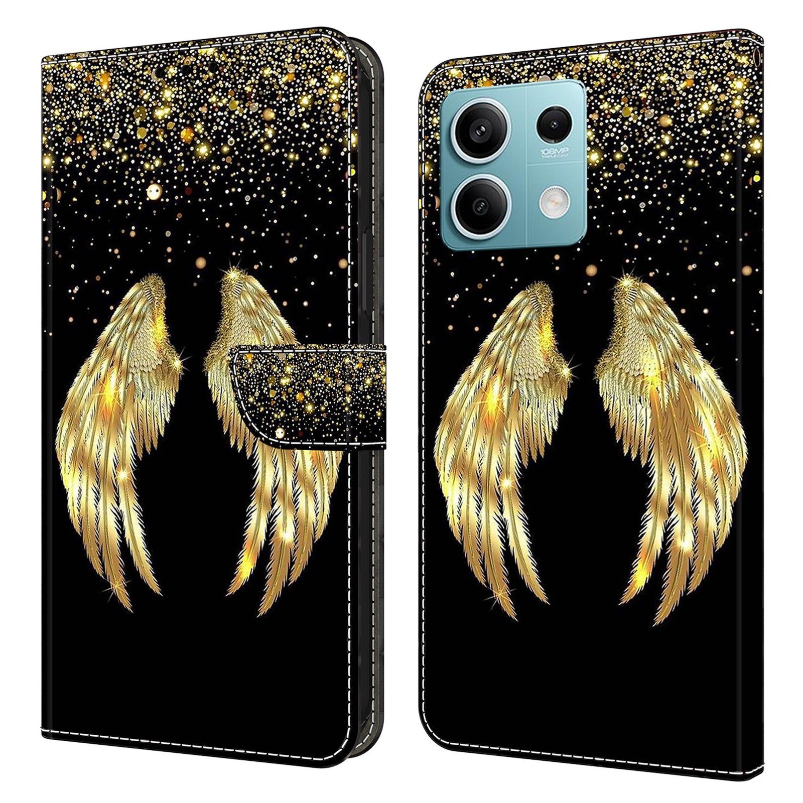 For Xiaomi Redmi Note 13 5G Anti-Drop Case 3D Pattern Printing Wallet Phone Cover
