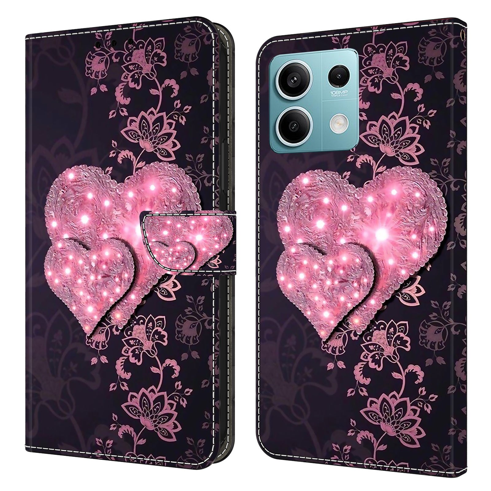 For Xiaomi Redmi Note 13 5G Anti-Drop Case 3D Pattern Printing Wallet Phone Cover