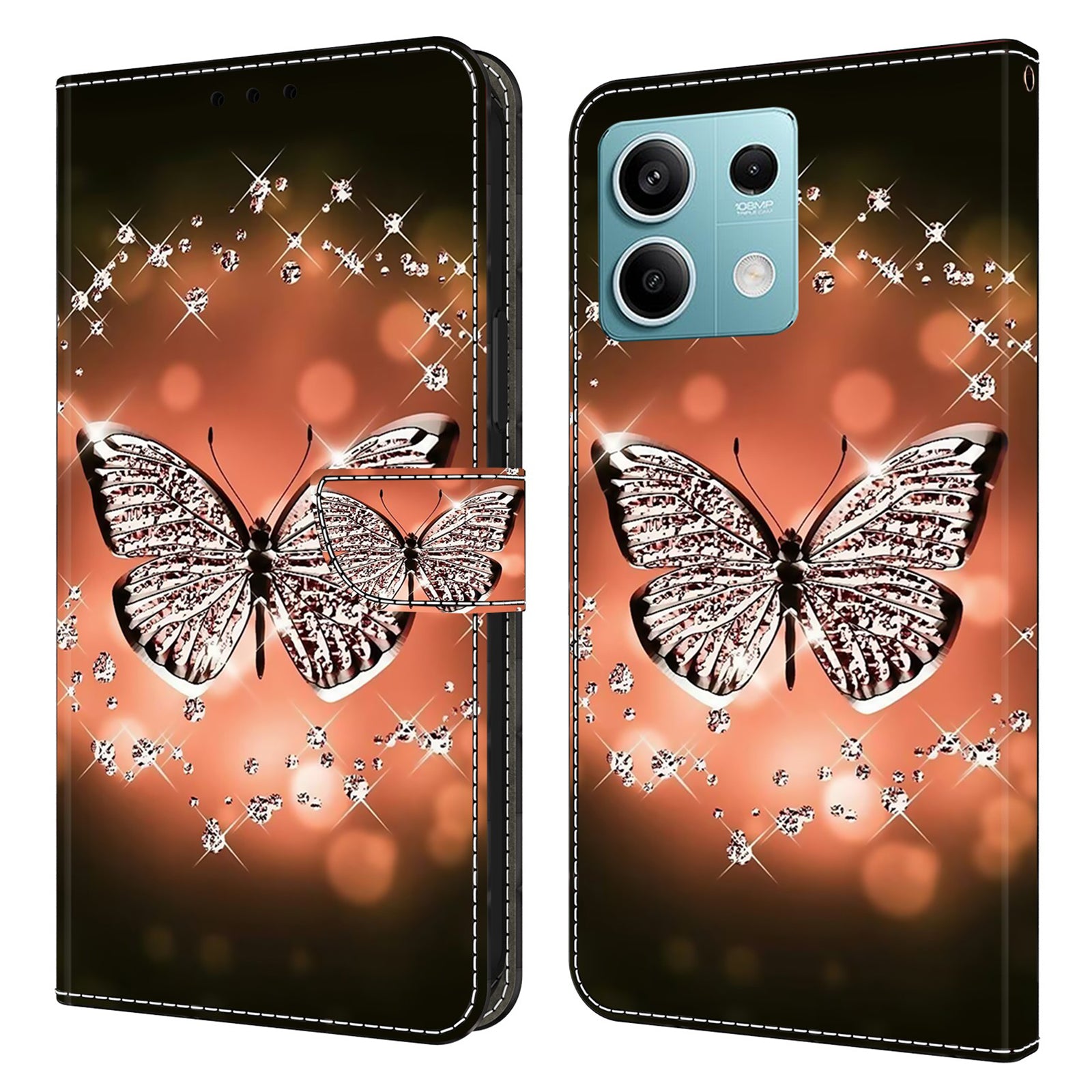 For Xiaomi Redmi Note 13 5G Anti-Drop Case 3D Pattern Printing Wallet Phone Cover