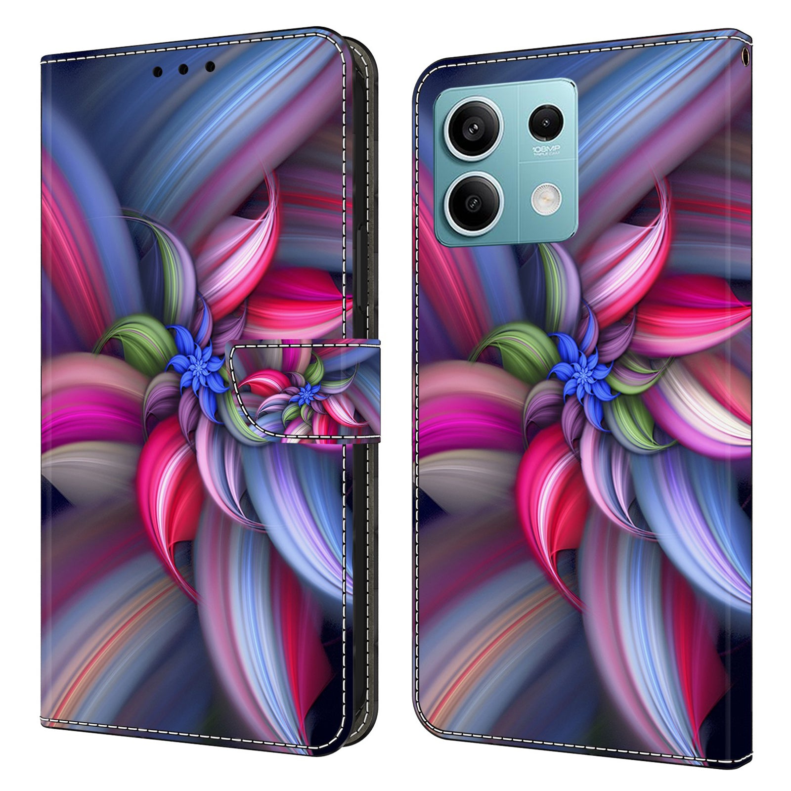 For Xiaomi Redmi Note 13 5G Anti-Drop Case 3D Pattern Printing Wallet Phone Cover