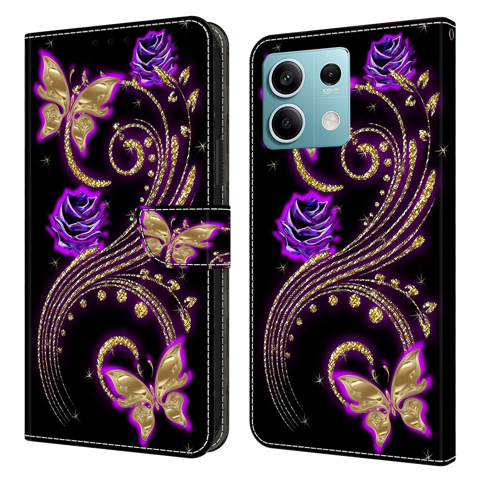 For Xiaomi Redmi Note 13 5G Anti-Drop Case 3D Pattern Printing Wallet Phone Cover