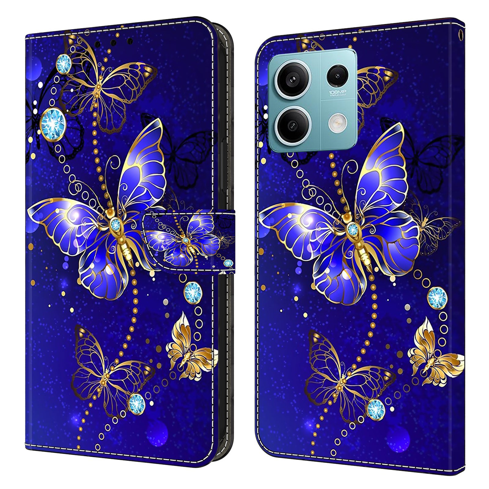 For Xiaomi Redmi Note 13 5G Anti-Drop Case 3D Pattern Printing Wallet Phone Cover