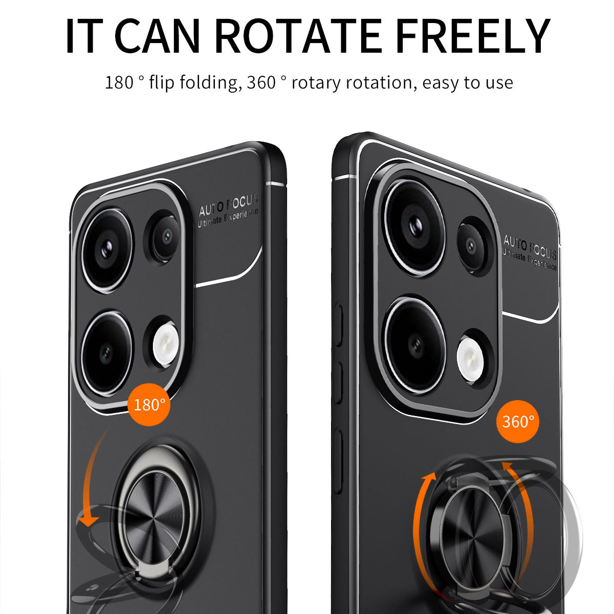 For Xiaomi Redmi Note 13 Pro 4G / Poco M6 Pro 4G Case TPU Phone Cover with Ring Kickstand