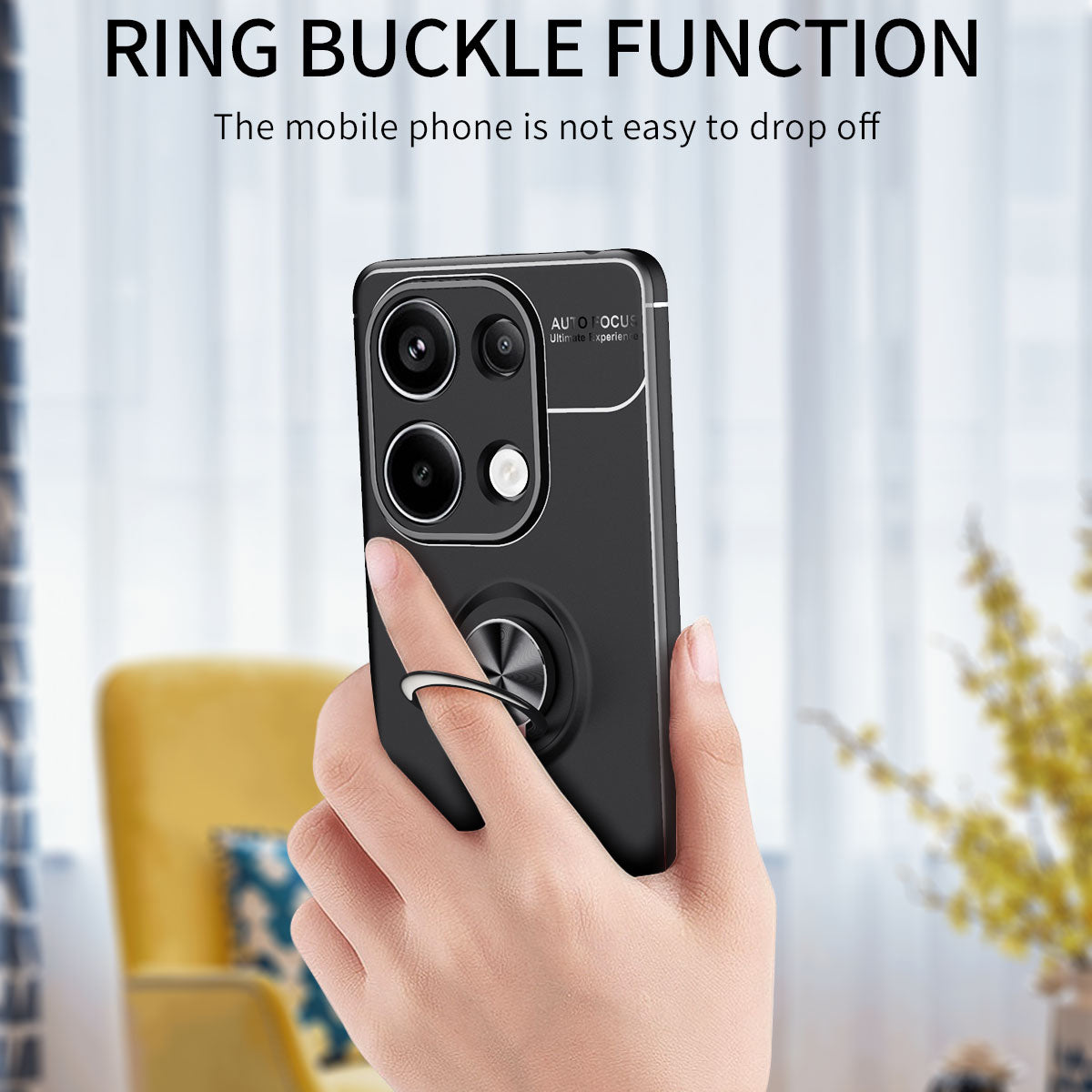 For Xiaomi Redmi Note 13 Pro 4G / Poco M6 Pro 4G Case TPU Phone Cover with Ring Kickstand