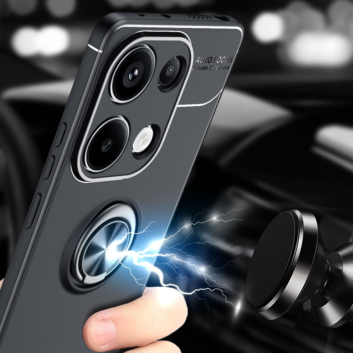 For Xiaomi Redmi Note 13 Pro 4G / Poco M6 Pro 4G Case TPU Phone Cover with Ring Kickstand