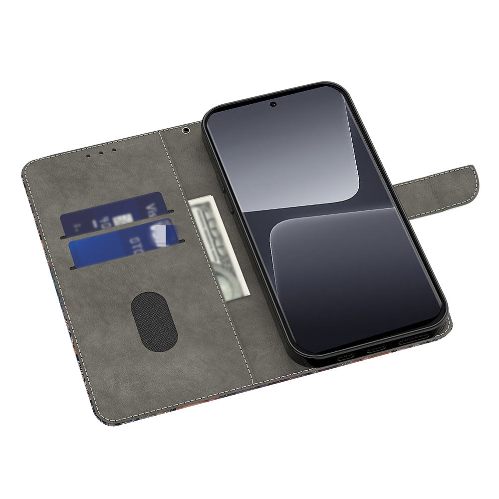 For Xiaomi Redmi Note 13 Pro 5G / Poco X6 5G Case 3D Pattern Printing Leather Wallet Phone Shell