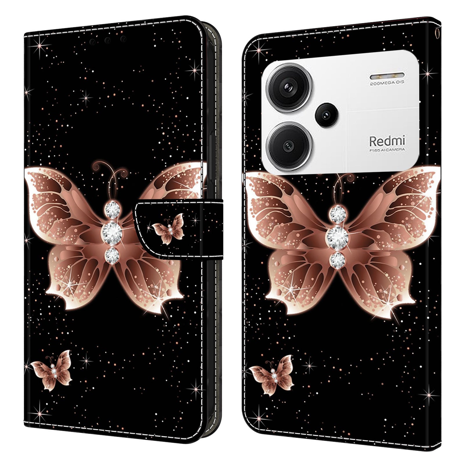 For Xiaomi Redmi Note 13 Pro+ 5G Shockproof Wallet Case 3D Pattern Printing Leather Phone Cover