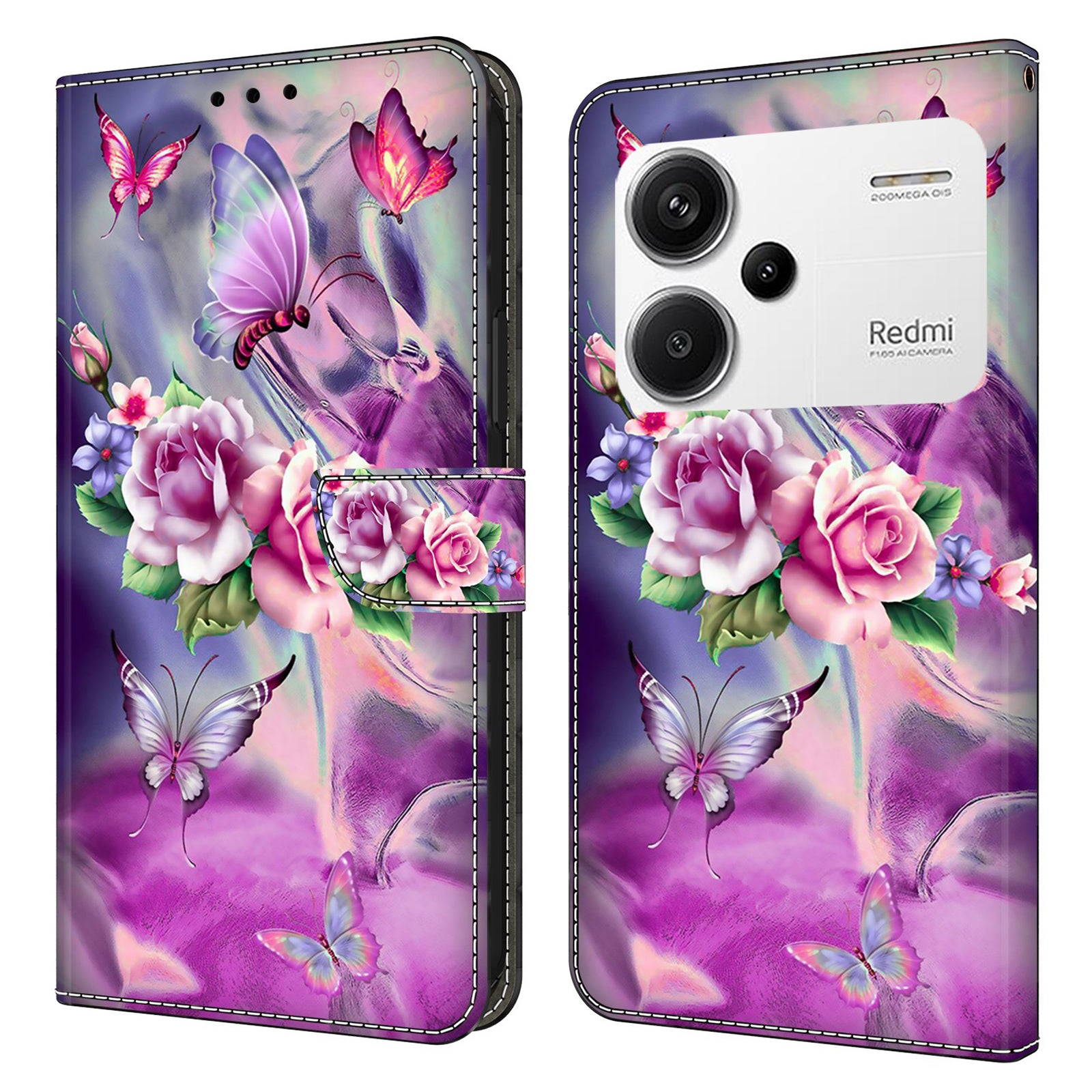 For Xiaomi Redmi Note 13 Pro+ 5G Shockproof Wallet Case 3D Pattern Printing Leather Phone Cover