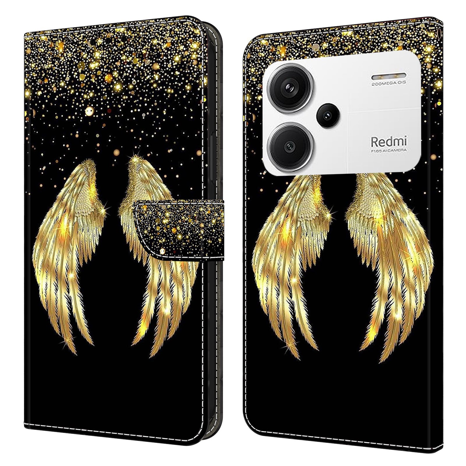 For Xiaomi Redmi Note 13 Pro+ 5G Shockproof Wallet Case 3D Pattern Printing Leather Phone Cover