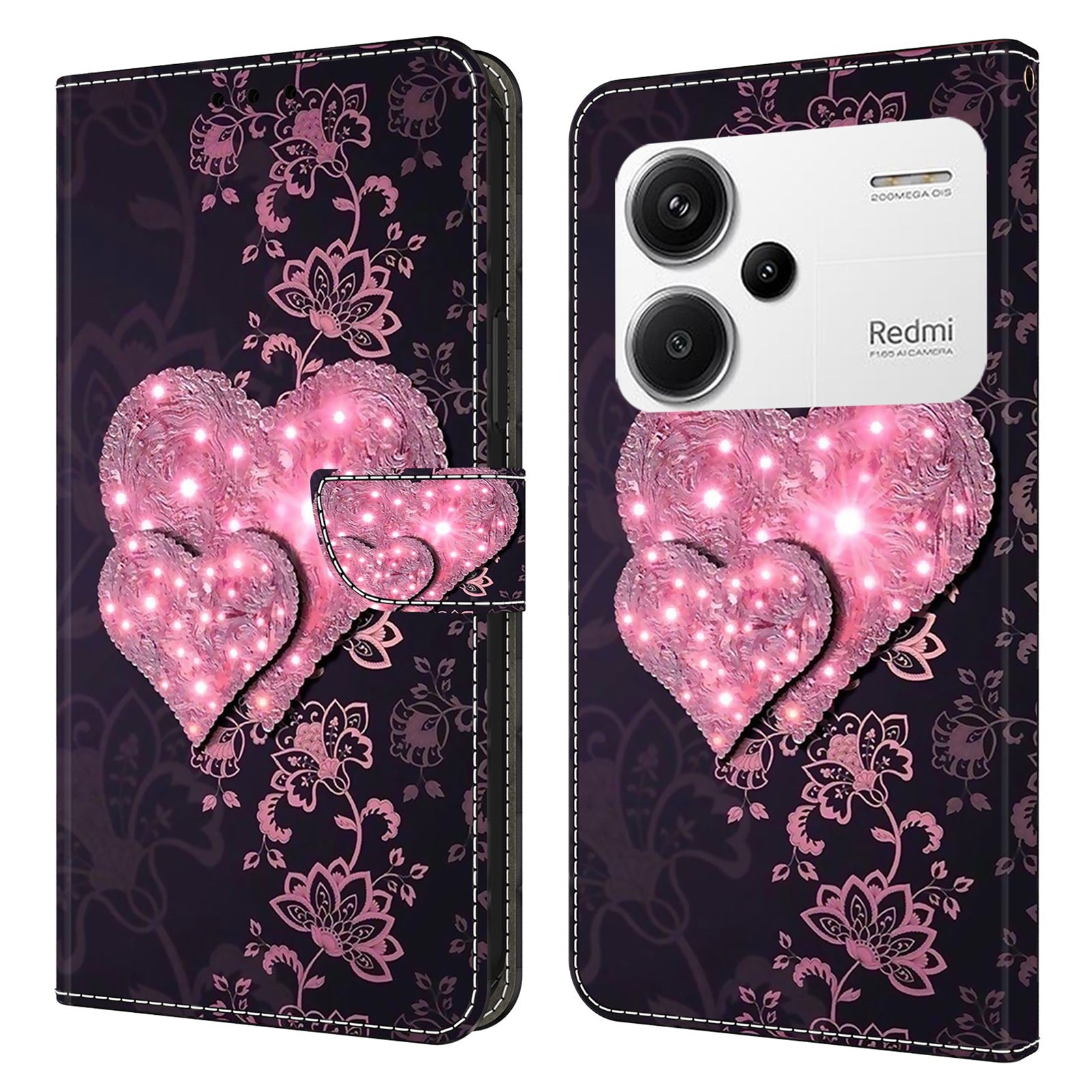 For Xiaomi Redmi Note 13 Pro+ 5G Shockproof Wallet Case 3D Pattern Printing Leather Phone Cover
