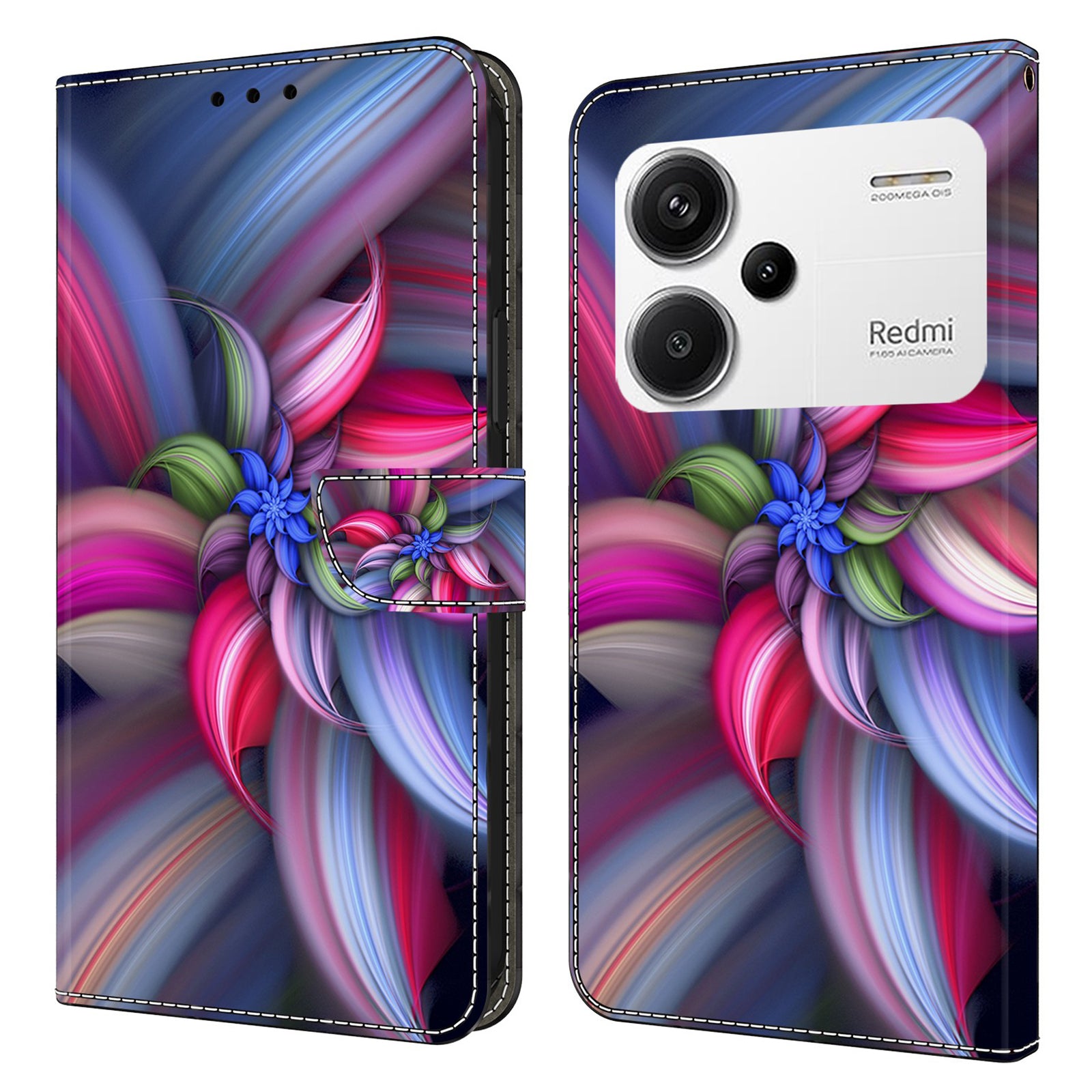 For Xiaomi Redmi Note 13 Pro+ 5G Shockproof Wallet Case 3D Pattern Printing Leather Phone Cover