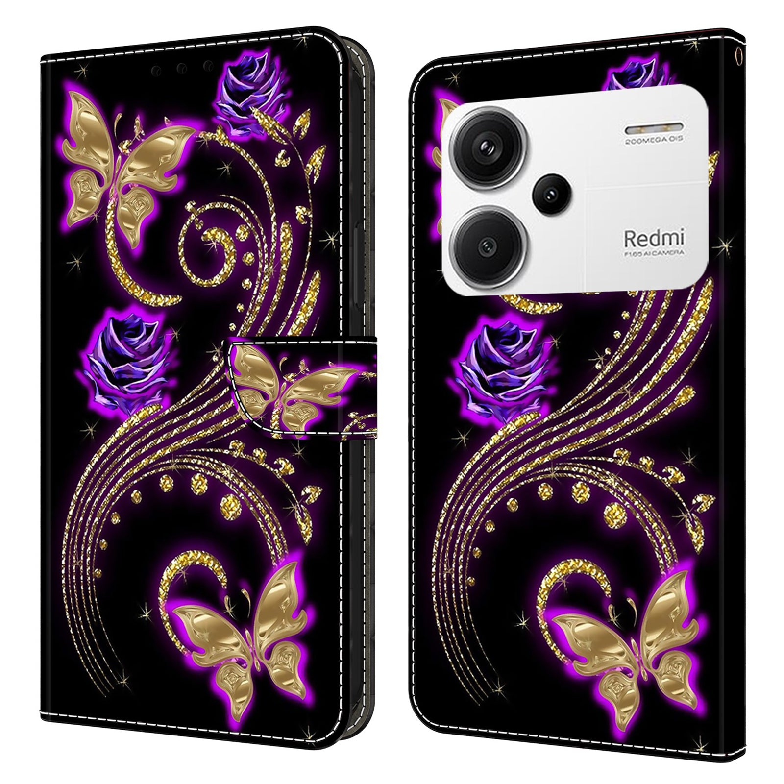 For Xiaomi Redmi Note 13 Pro+ 5G Shockproof Wallet Case 3D Pattern Printing Leather Phone Cover