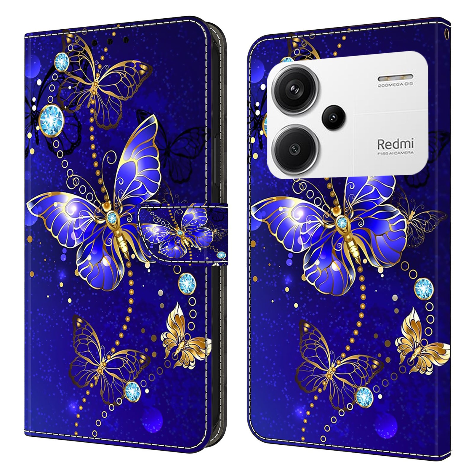 For Xiaomi Redmi Note 13 Pro+ 5G Shockproof Wallet Case 3D Pattern Printing Leather Phone Cover