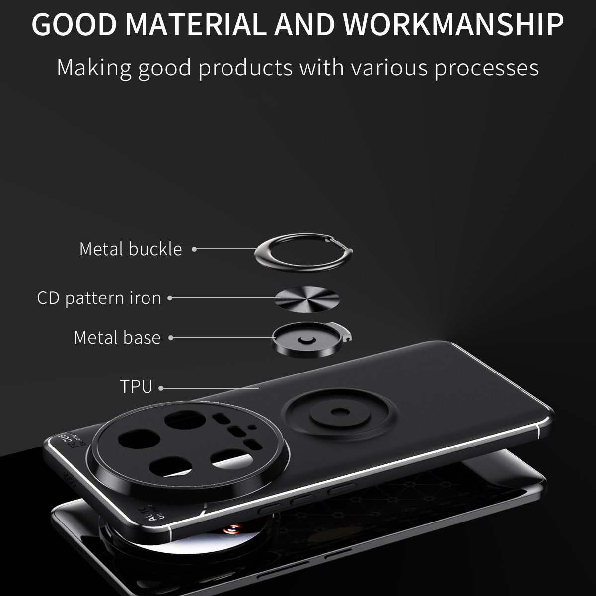 For Xiaomi 14 Ultra Case Ring Holder Kickstand Soft TPU Phone Cover