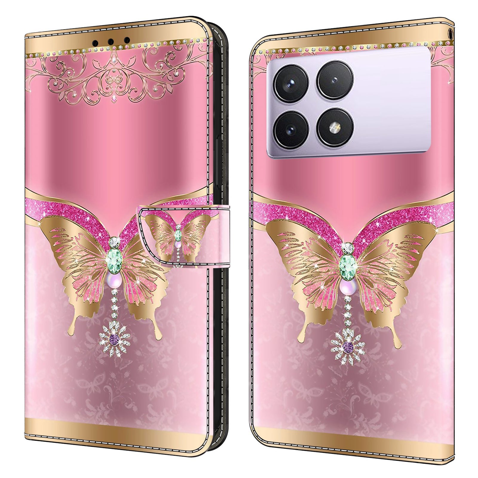 For Xiaomi Redmi K70E 5G / Poco X6 Pro 5G Leather Flip Cover 3D Pattern Printing Wallet Phone Case