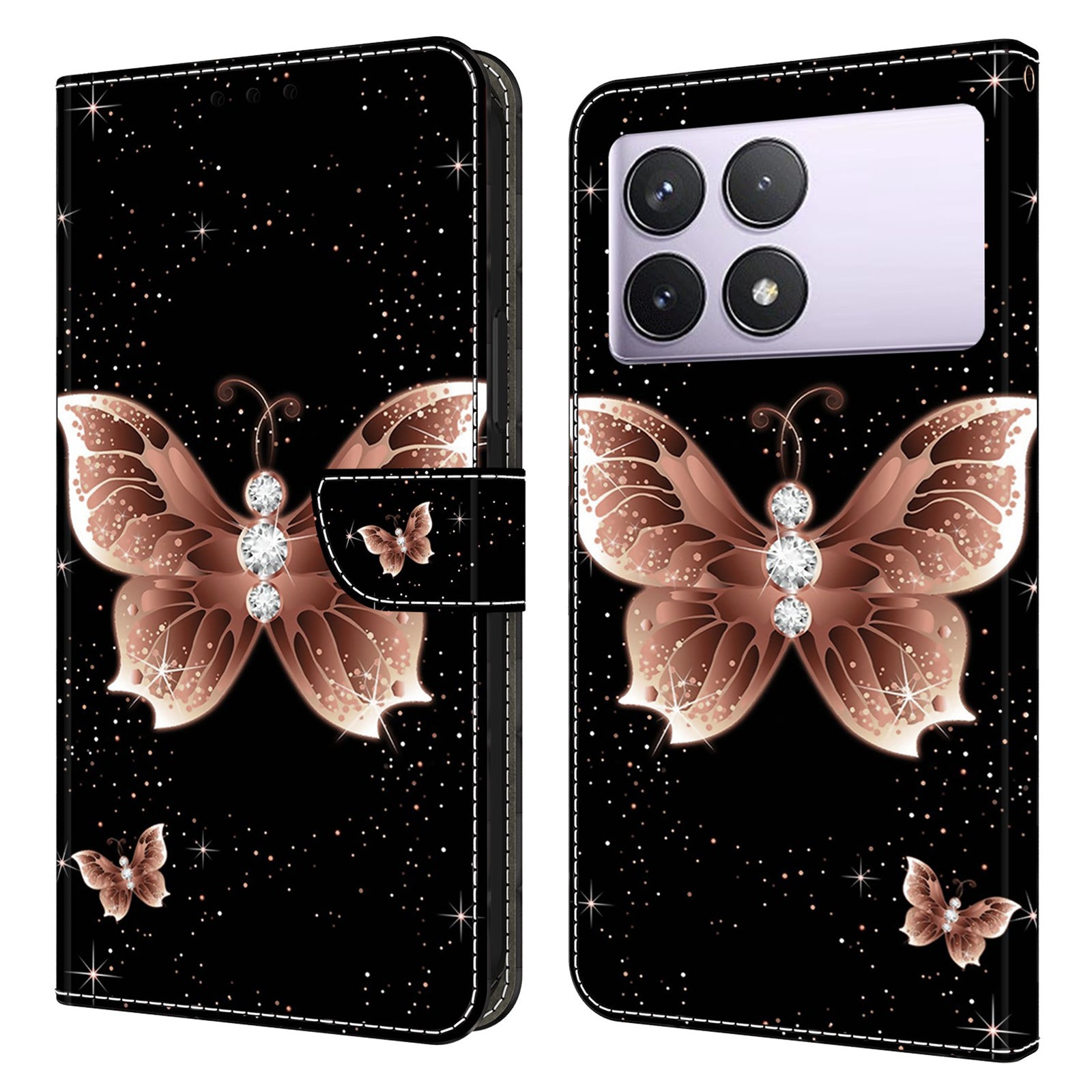 For Xiaomi Redmi K70E 5G / Poco X6 Pro 5G Leather Flip Cover 3D Pattern Printing Wallet Phone Case