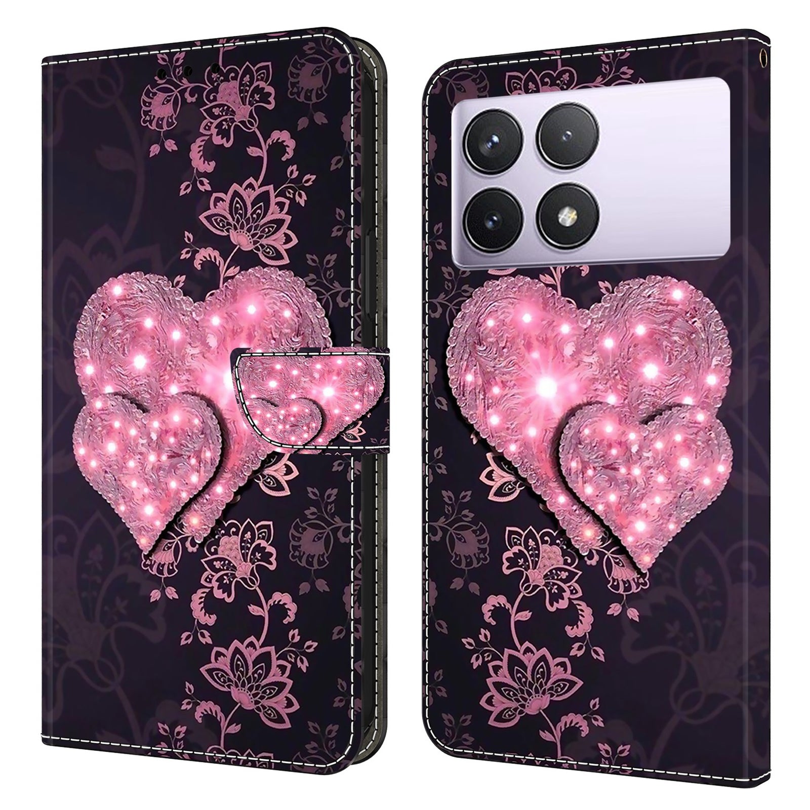 For Xiaomi Redmi K70E 5G / Poco X6 Pro 5G Leather Flip Cover 3D Pattern Printing Wallet Phone Case