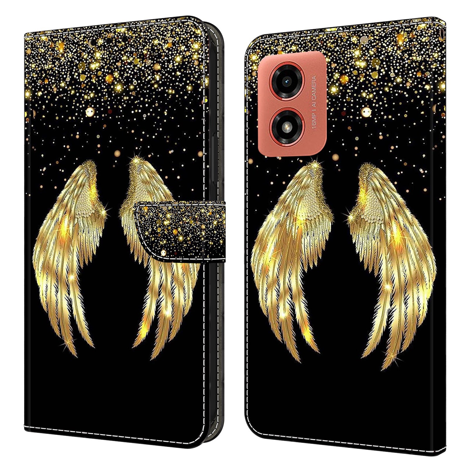 For Motorola Moto G Play (2024) 4G Protective Case 3D Pattern Printing Leather Flip Phone Cover