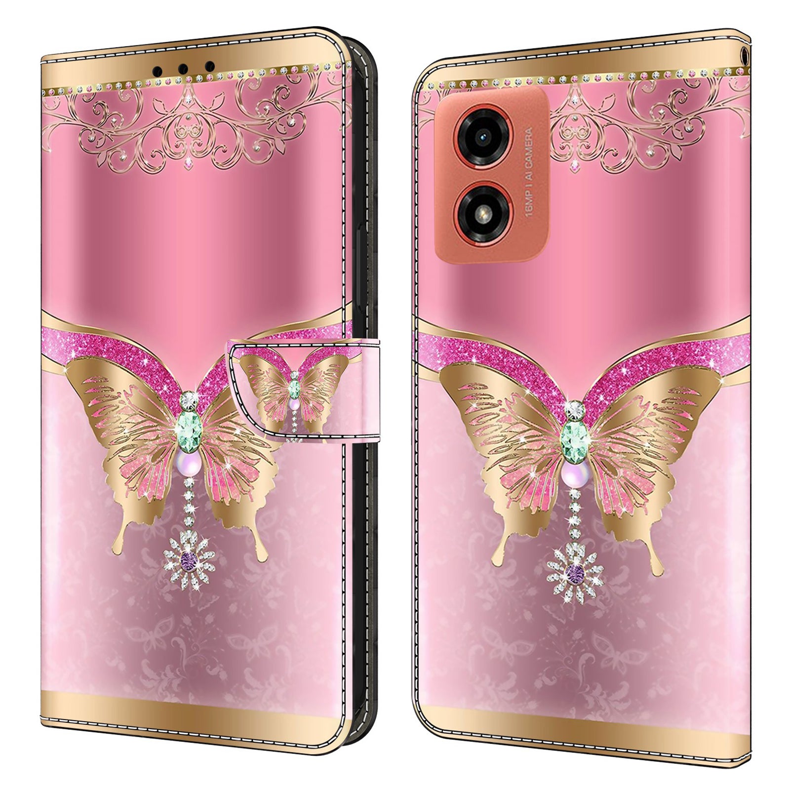 For Motorola Moto G Play (2024) 4G Protective Case 3D Pattern Printing Leather Flip Phone Cover