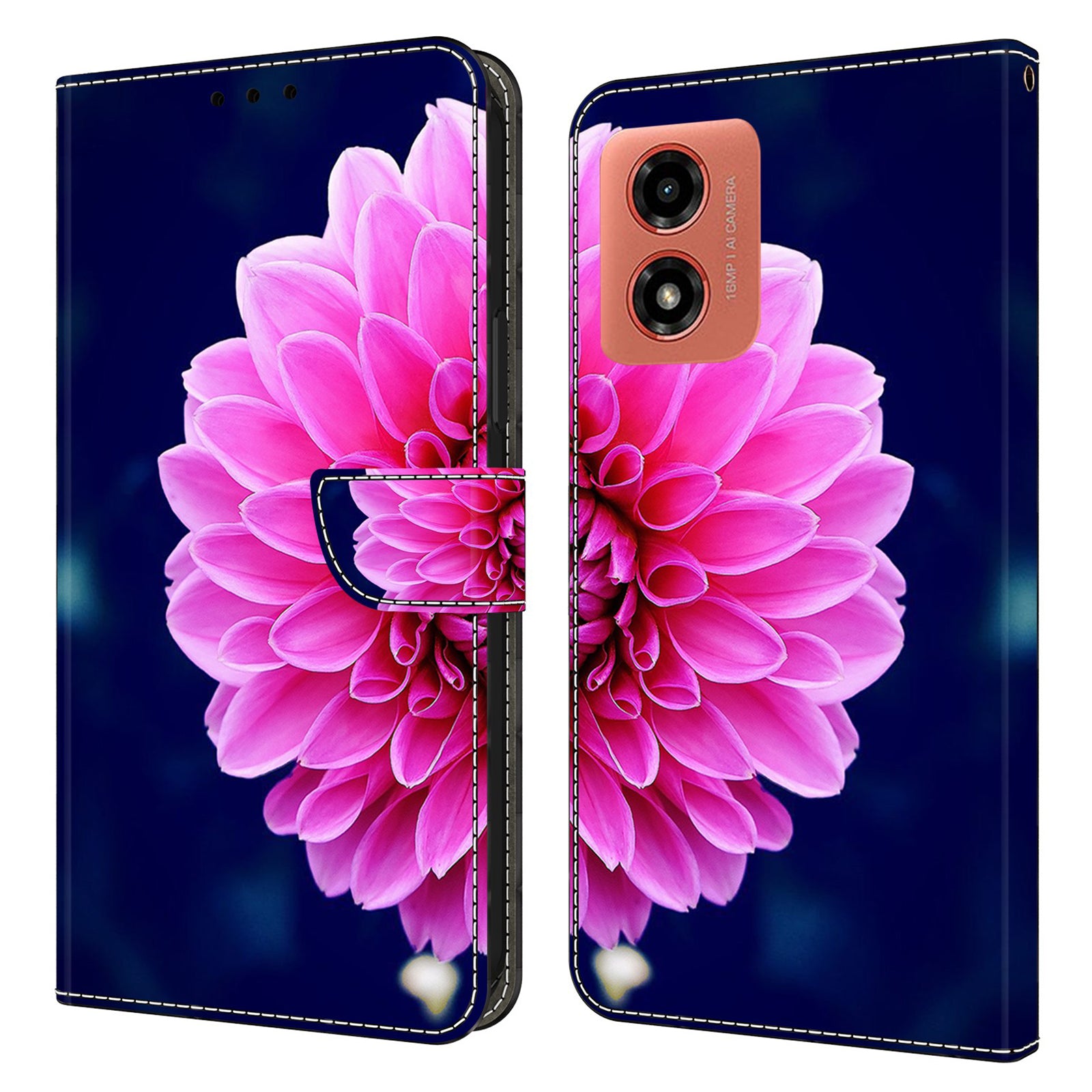 For Motorola Moto G Play (2024) 4G Protective Case 3D Pattern Printing Leather Flip Phone Cover
