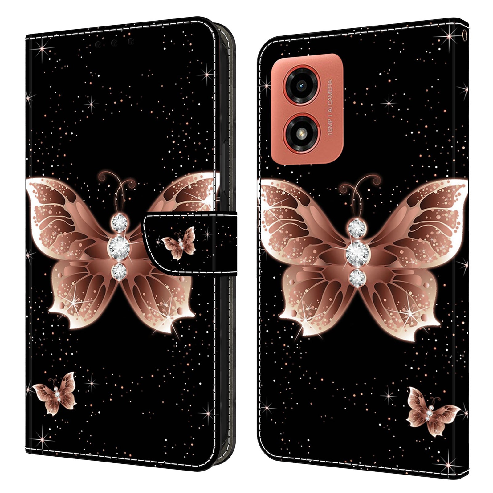 For Motorola Moto G Play (2024) 4G Protective Case 3D Pattern Printing Leather Flip Phone Cover