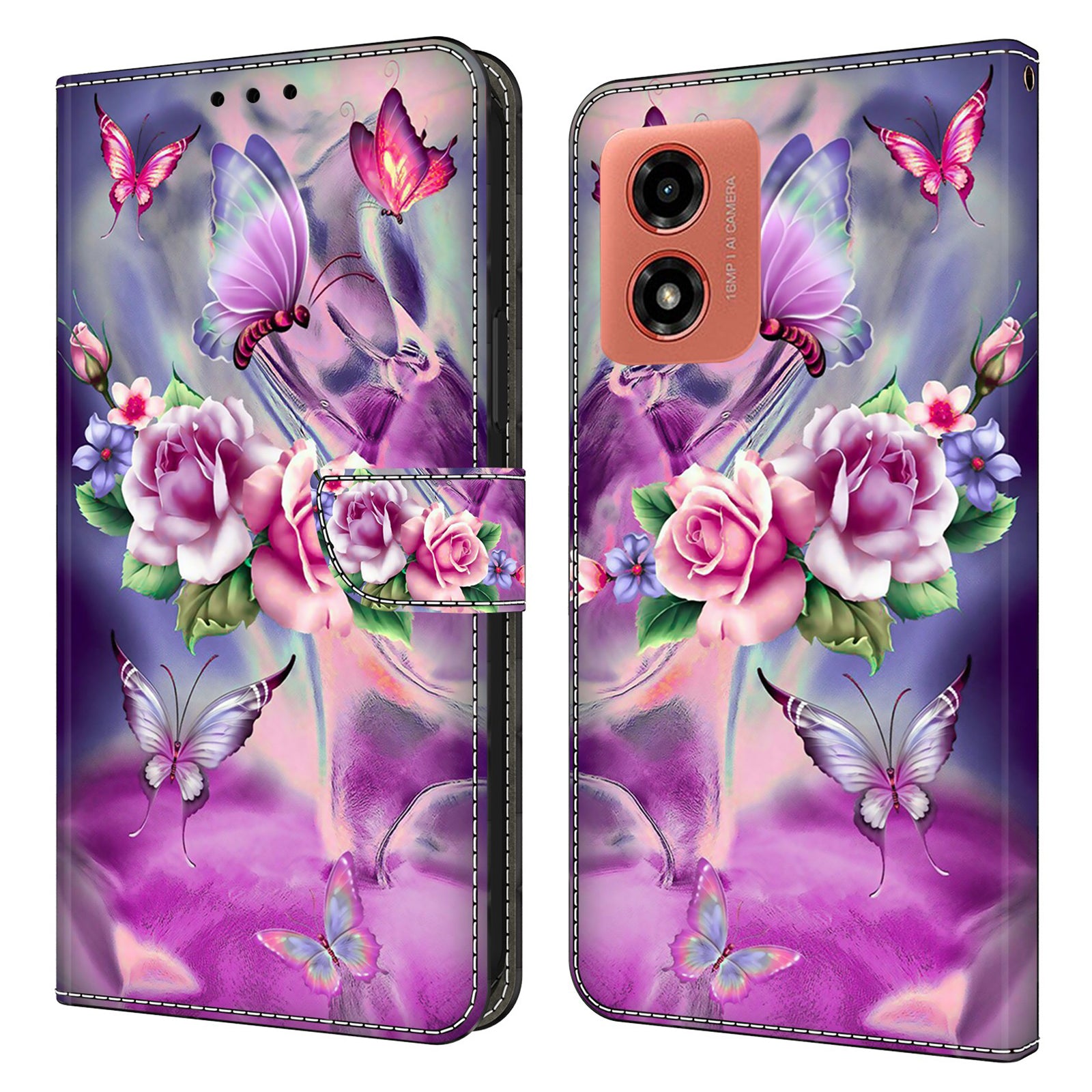 For Motorola Moto G Play (2024) 4G Protective Case 3D Pattern Printing Leather Flip Phone Cover