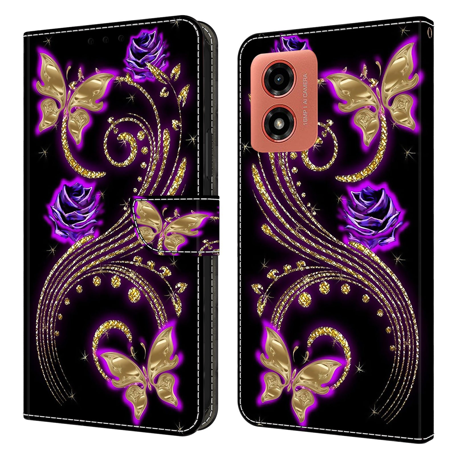 For Motorola Moto G Play (2024) 4G Protective Case 3D Pattern Printing Leather Flip Phone Cover