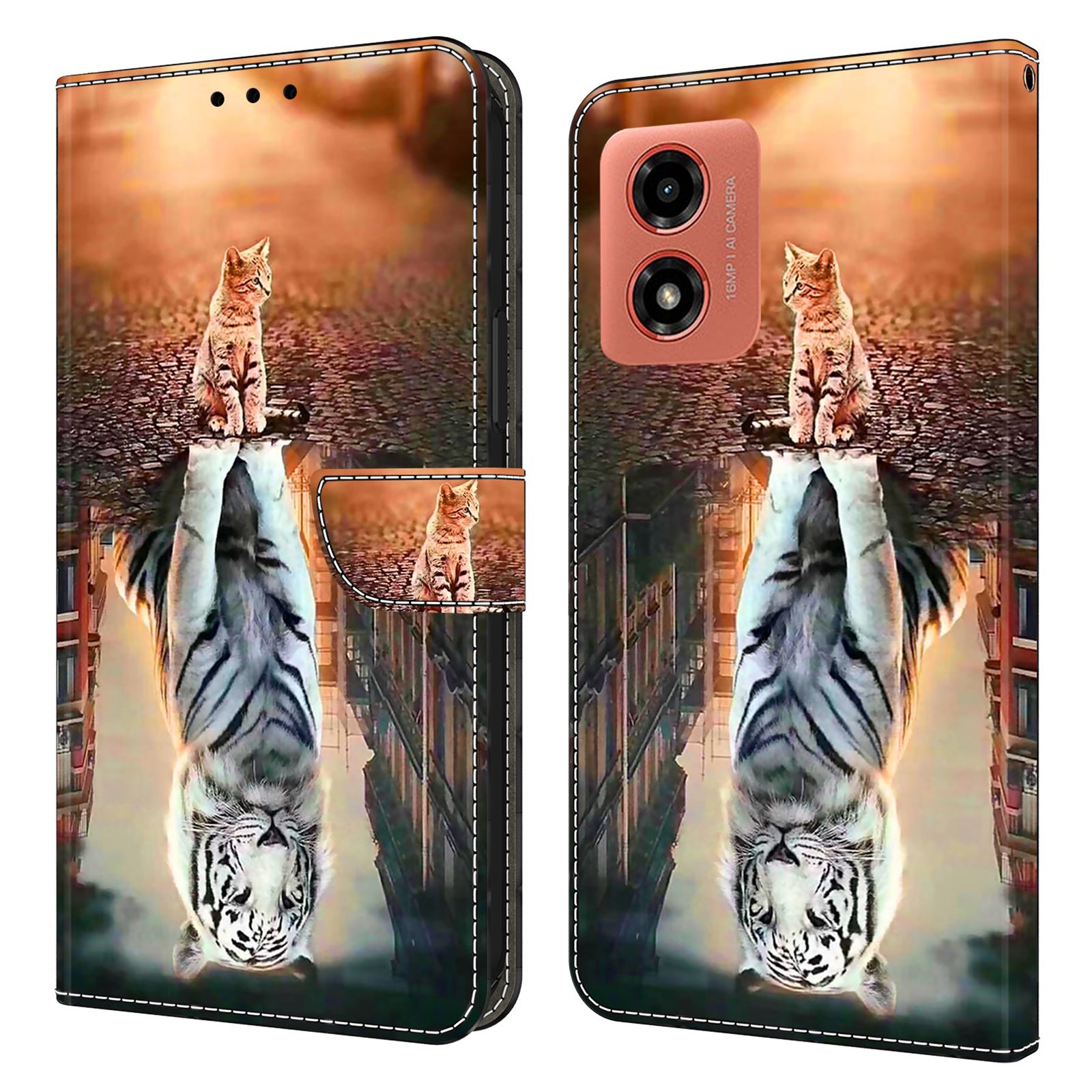 For Motorola Moto G Play (2024) 4G Case 3D Pattern Printng PU Leather Phone Cover with Wallet
