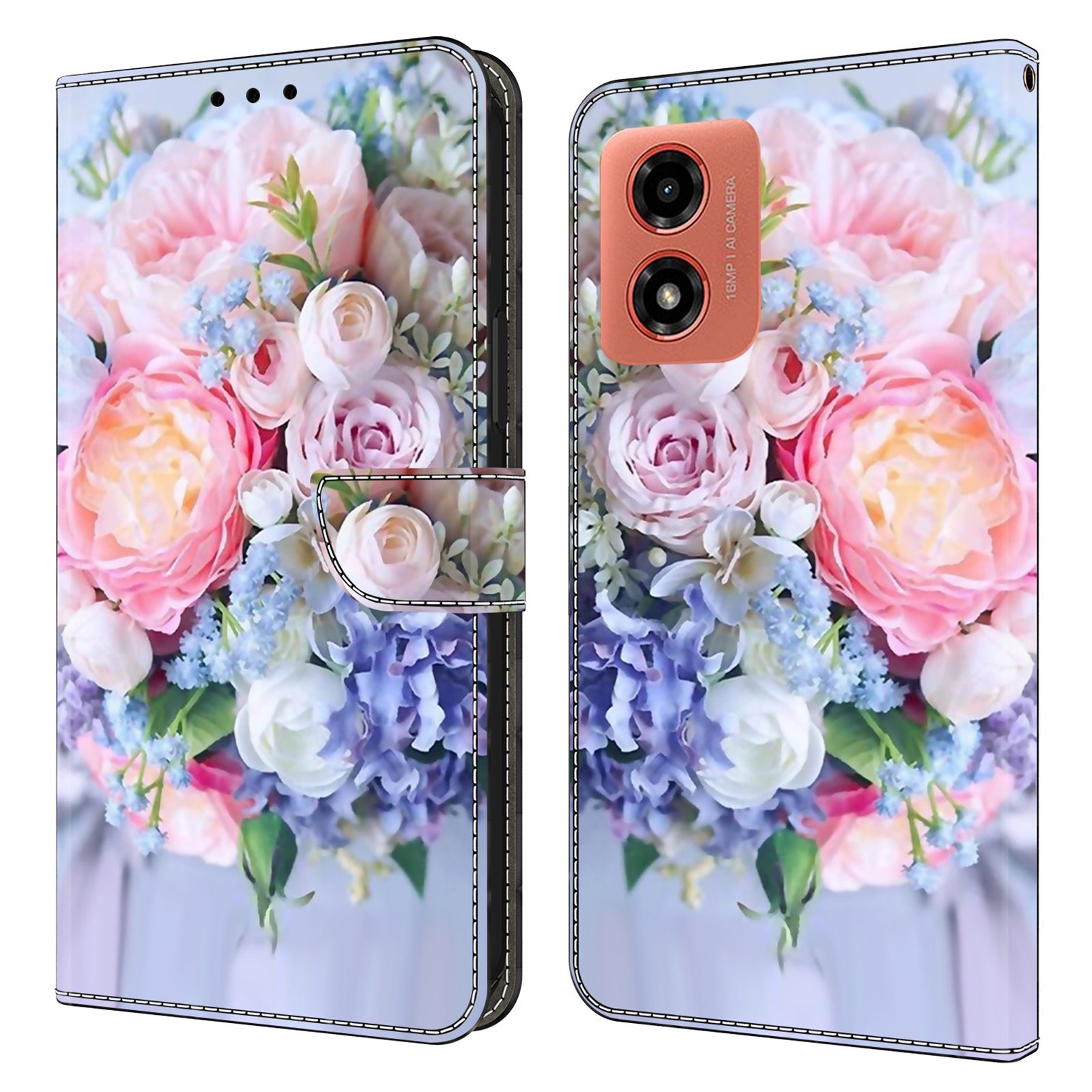 For Motorola Moto G Play (2024) 4G Case 3D Pattern Printng PU Leather Phone Cover with Wallet
