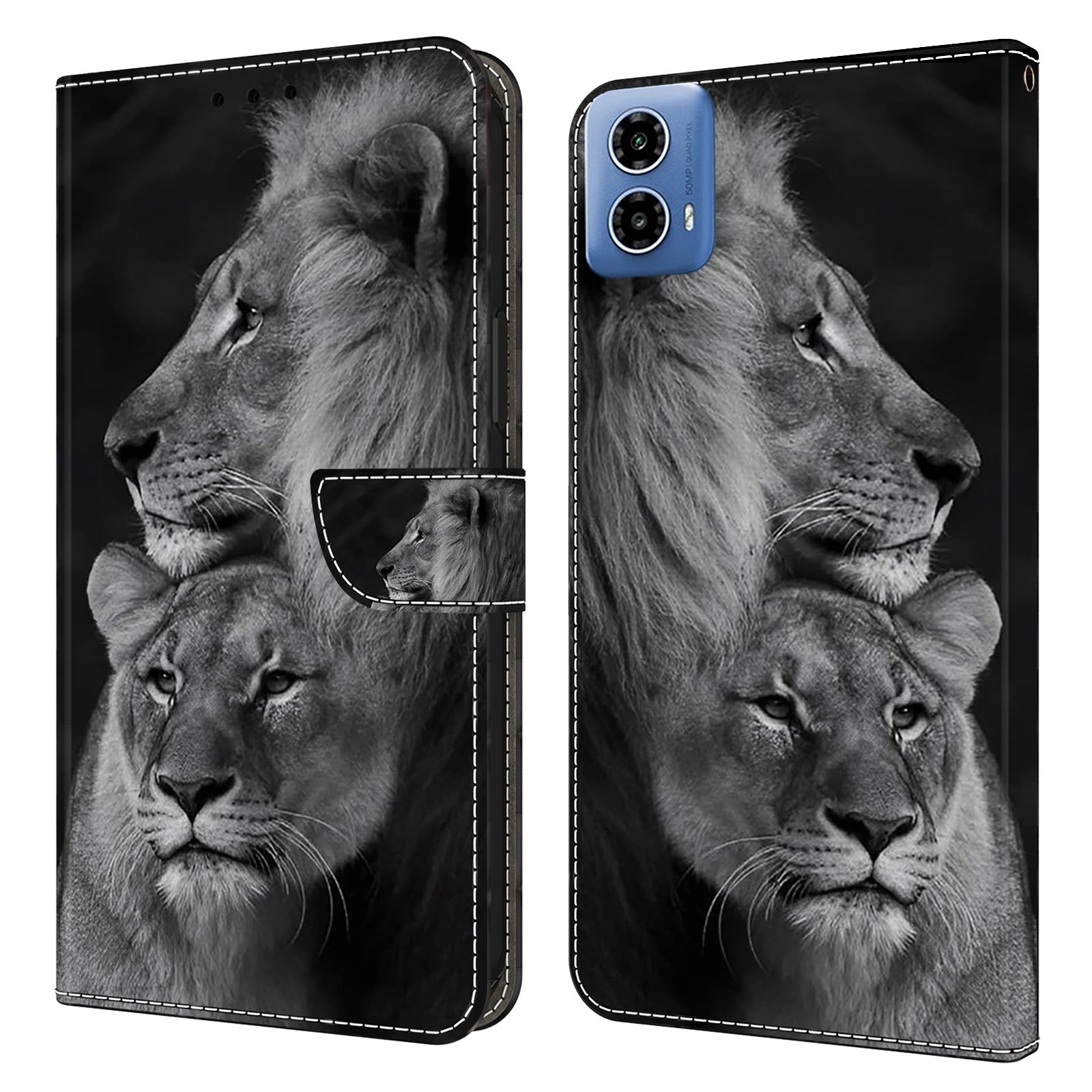 For Motorola Moto G24 Power Case Wallet Stand Phone Leather Cover 3D Pattern Printing