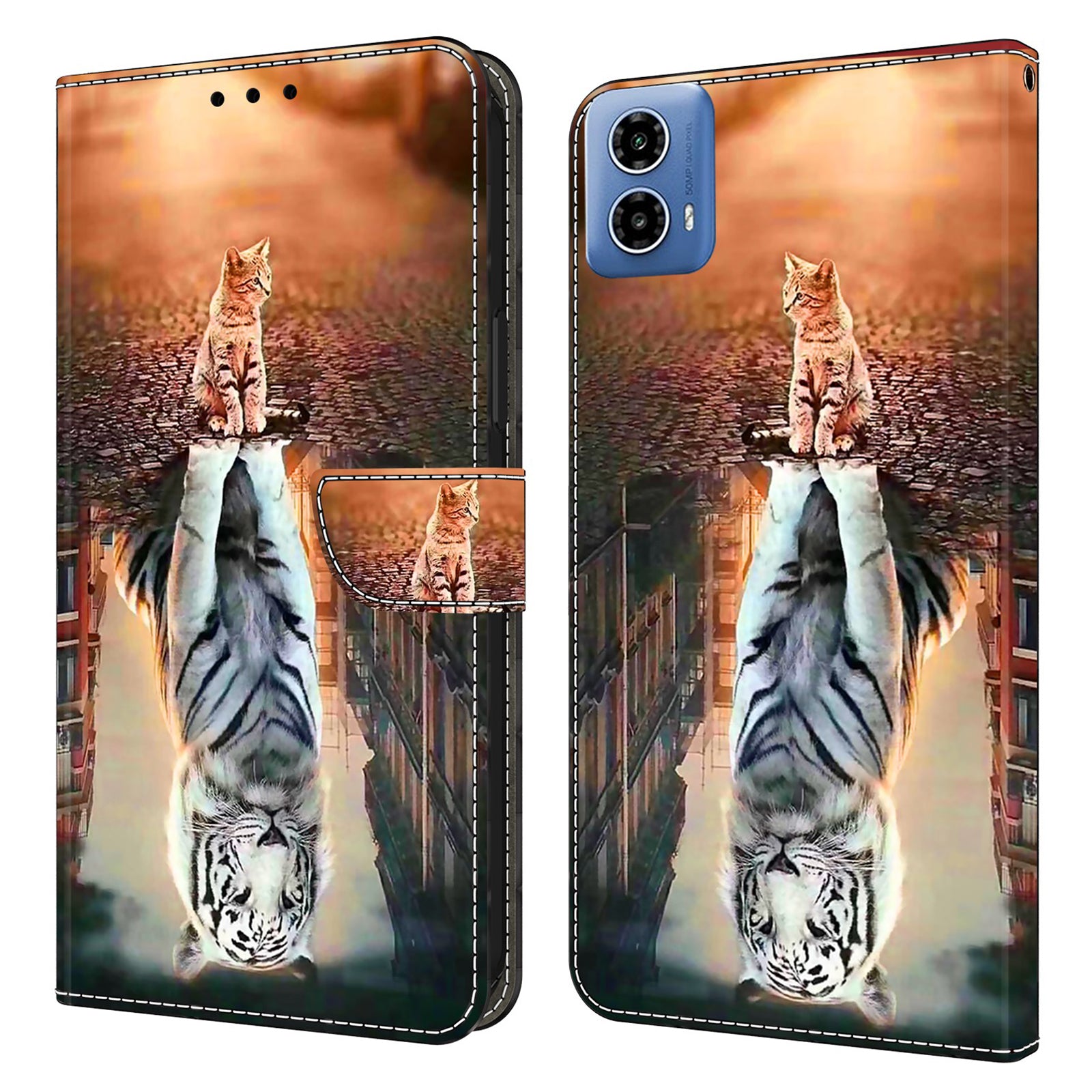 For Motorola Moto G24 Power Case Wallet Stand Phone Leather Cover 3D Pattern Printing