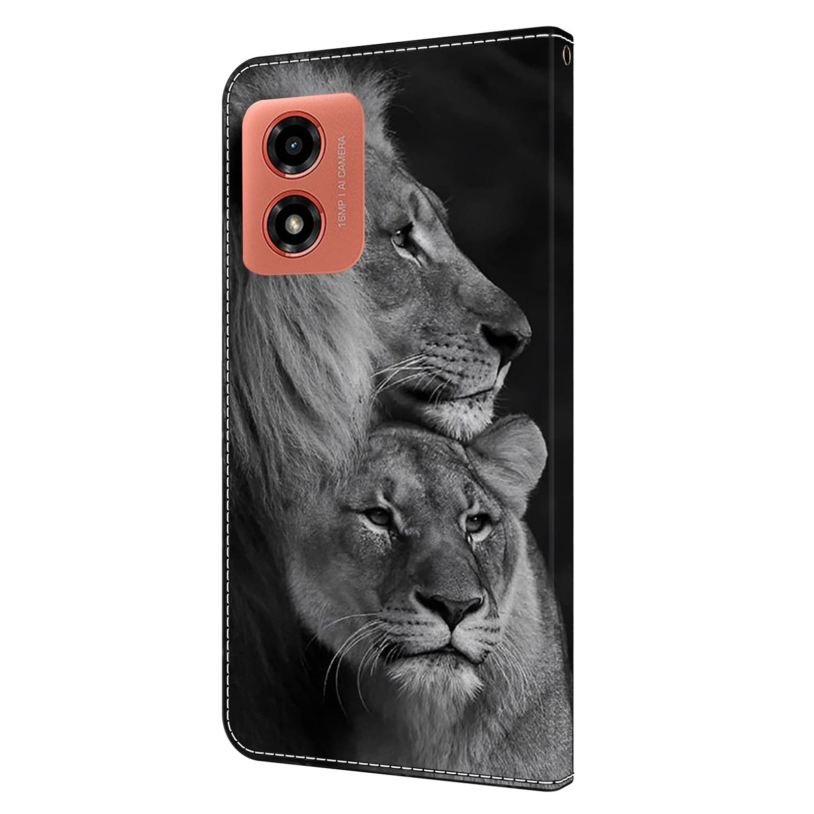 For Motorola Moto G04 4G / G24 4G Leather Case 3D Pattern Printing Wallet Stand Cover